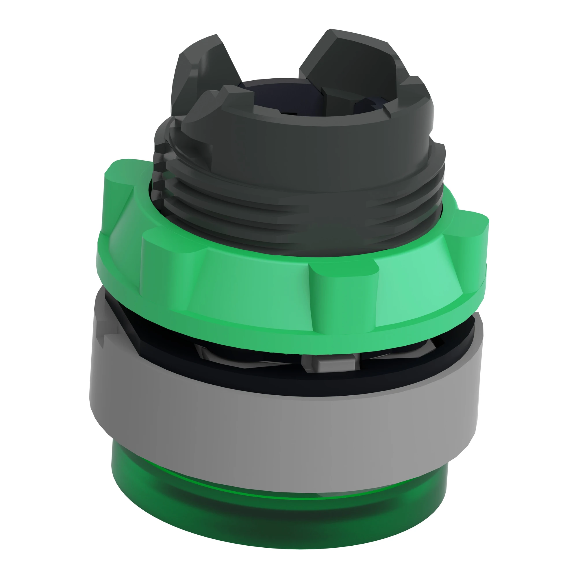 Schneider Electric ZB5AW133SC0 Illuminated push button, front element, Harmony XB5, plastic, 22mm, green, protruding, for universal LED, grooved (img_007)