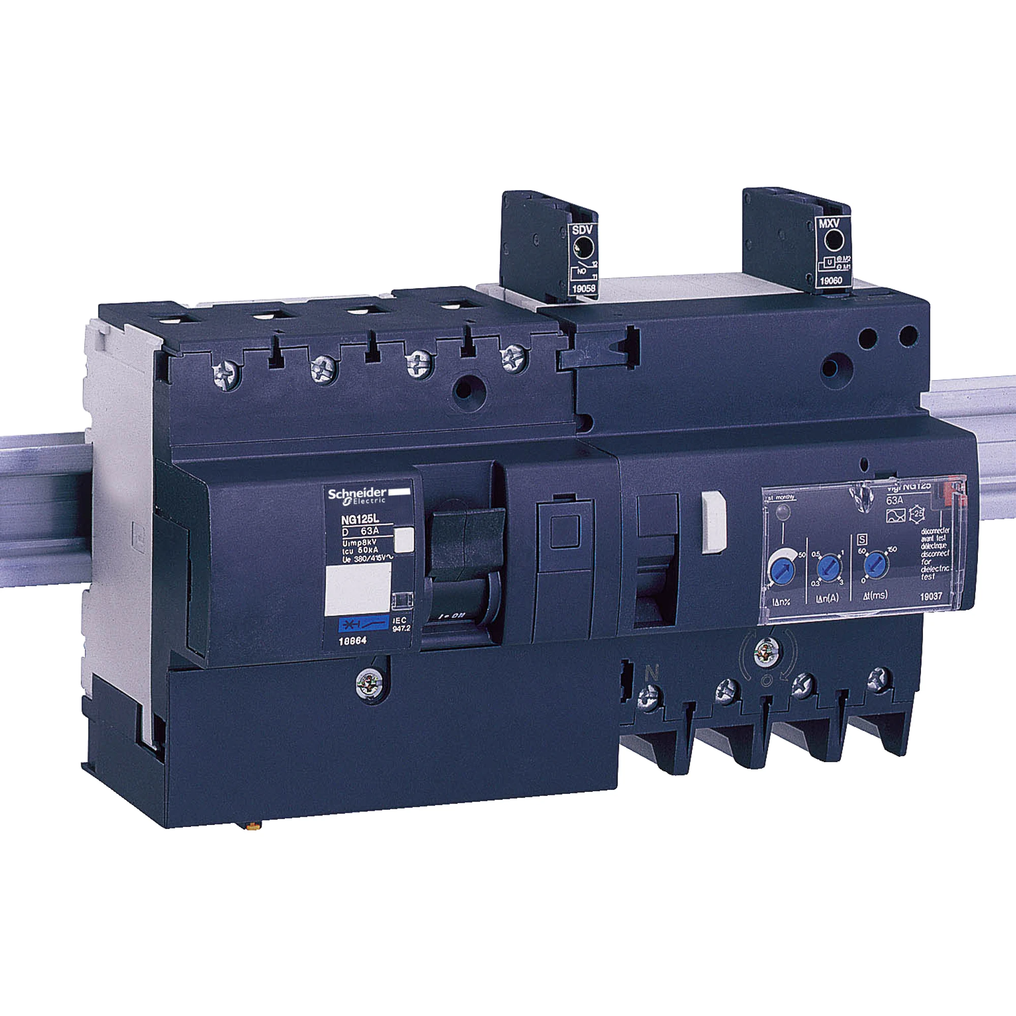 Schneider Electric 19058 Fault signaling switch SDV for NG125 and RCBO Vigi NG125, 1NO, 250V AC (img_002) Schneider Electric 19058 Fault signaling switch SDV for NG125 and RCBO Vigi NG125, 1NO, 250V AC (img_002)