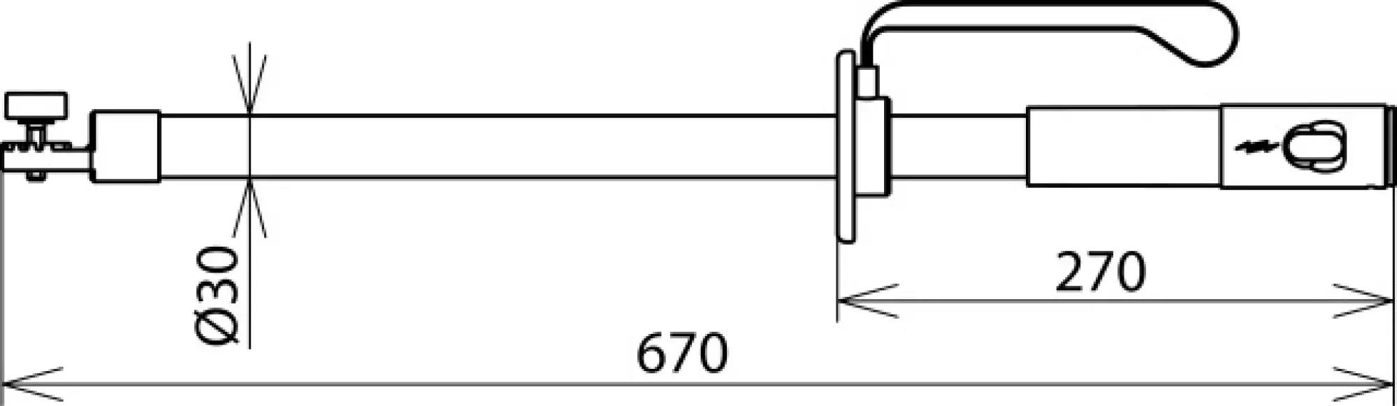 Dehn 766369 Insulating stick with gear and plug-in coupling with hand strap L 670mm (img_004)