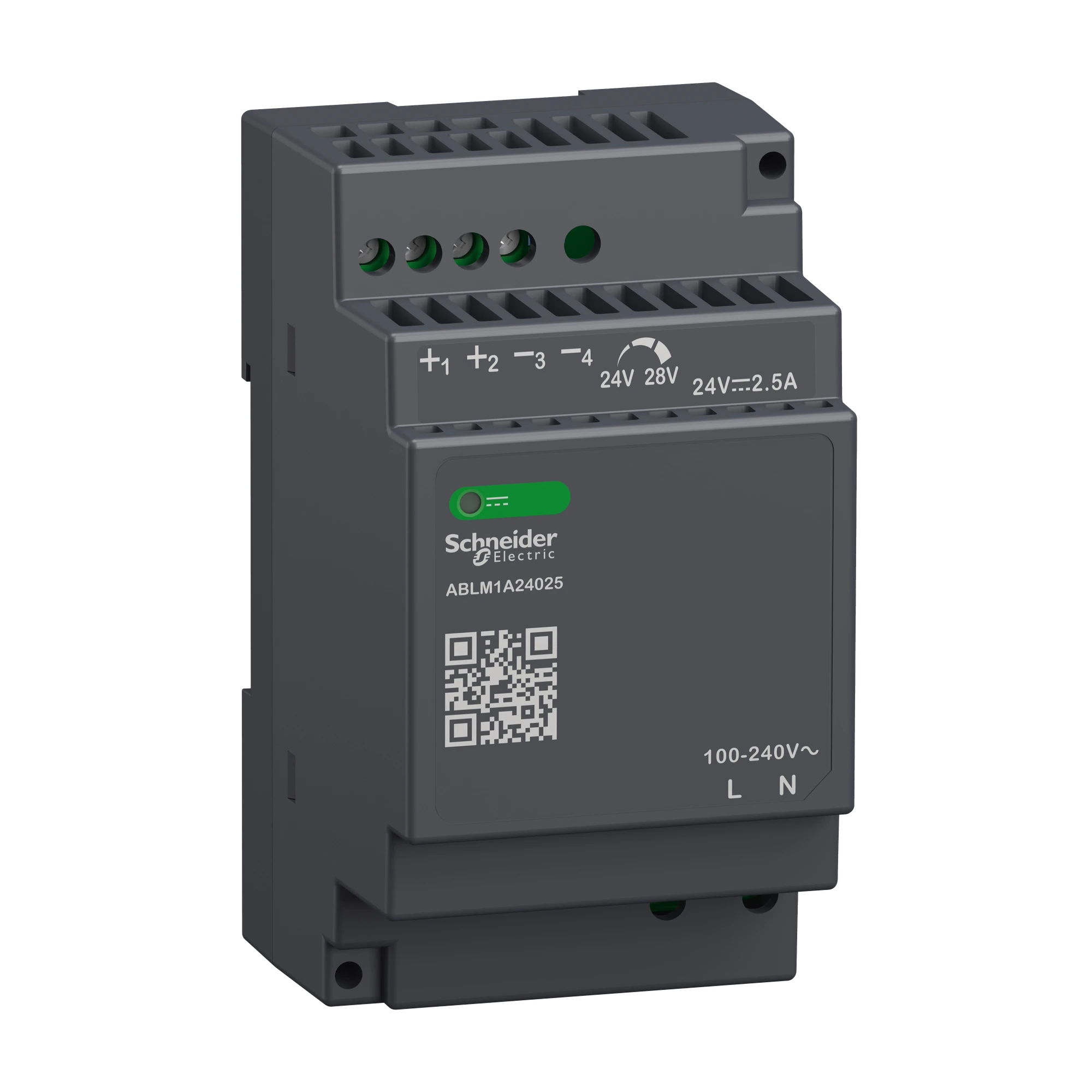Schneider Electric ABLM1A24025 Power Supply, Modicon ABLM, Modular, switched-mode, single-phase, 100-240V AC, 24V DC, 2.5A, 60W (img_001) Schneider Electric ABLM1A24025 Power Supply, Modicon ABLM, Modular, switched-mode, single-phase, 100-240V AC, 24V DC, 2.5A, 60W (img_001)