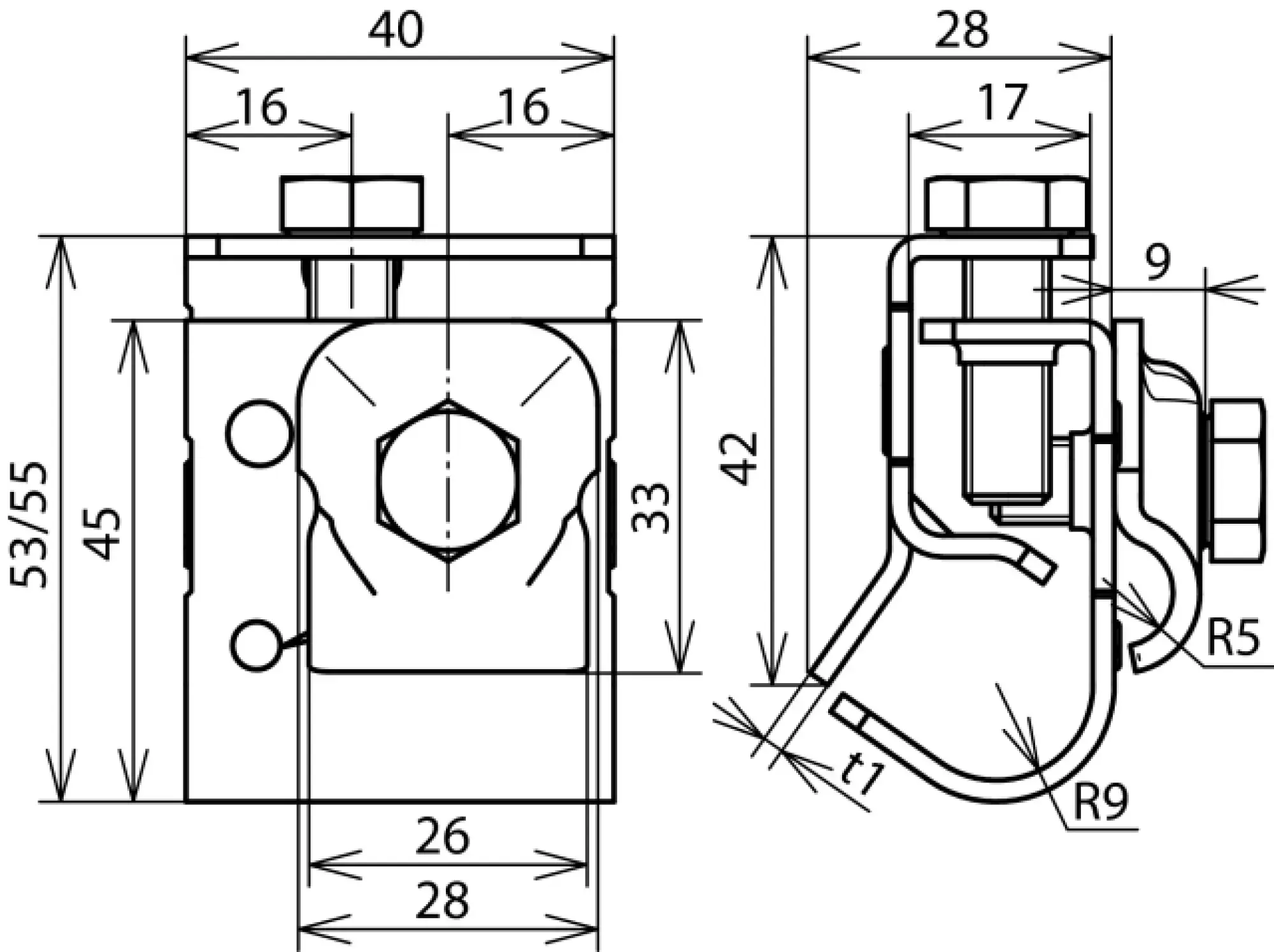 Dehn 339061 Gutter clamp Al f. bead 16-22mm with clamping frame f. Rd 8-10mm (img_002)