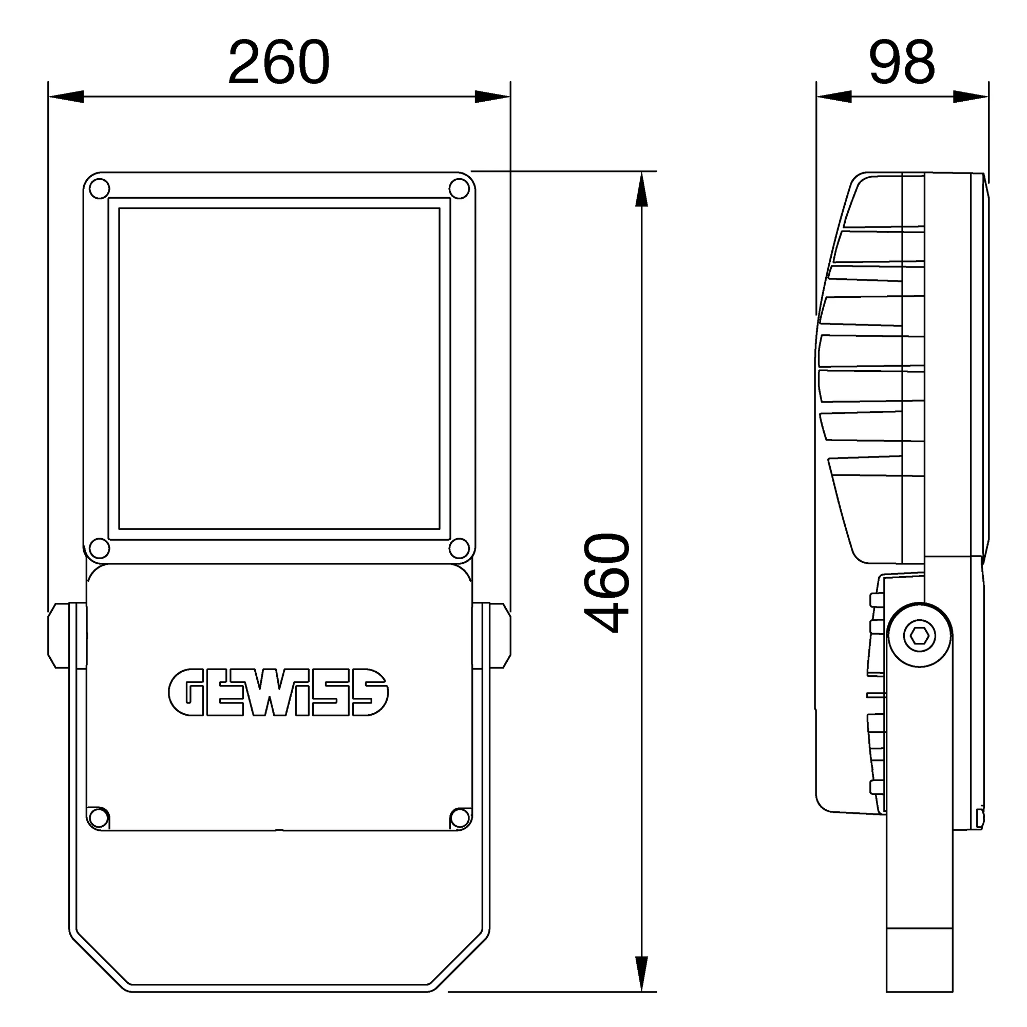GEWISS GWP2174NS SMART [PRO] 2.0 - 1 MODULE - DIMMABLE 1-10 V - ASYMMETRICAL A3 - 4000K (CRI 70) - IP66 - PROTECTION CLASS I (img_002)