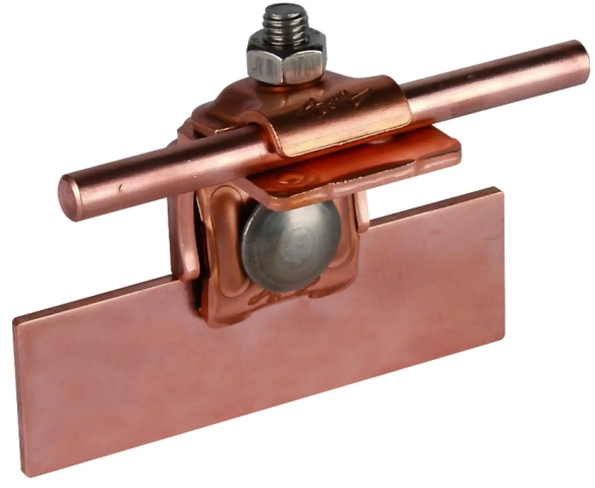 Dehn 365057 Saddle clamp Cu clamping range 0.7-8mm, angled, w. clamping frame for Rd 6-10mm (img_001)