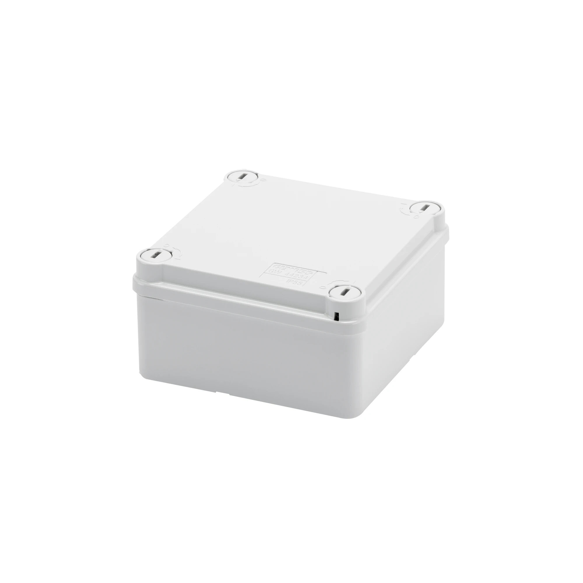 GEWISS GW44234 JUNCTION BOX WITH PLAIN QUICK FIXING LID - IP55 - INTERNAL DIMENSIONS 100X100X50 - SMOOTH WALLS - GREY RAL 7035 (img_001)