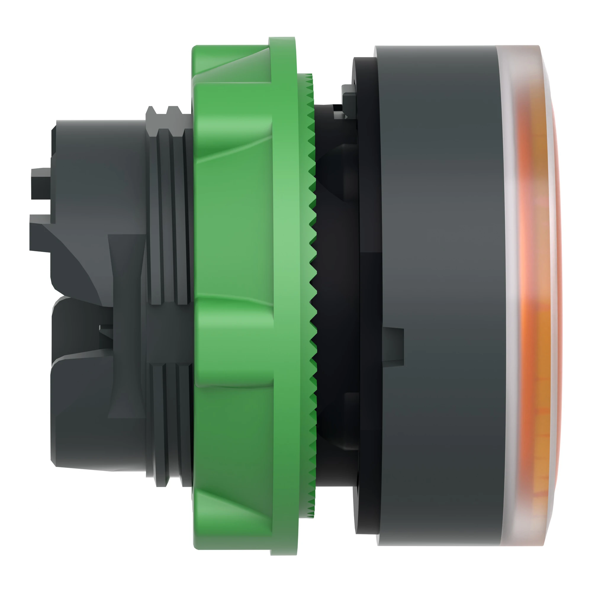 Schneider Electric ZB5AW353S Illuminated Pushbutton, Front Element, Harmony XB5, Plastic, 22mm, Orange, for Universal LED, Grooved Dome (img_003)