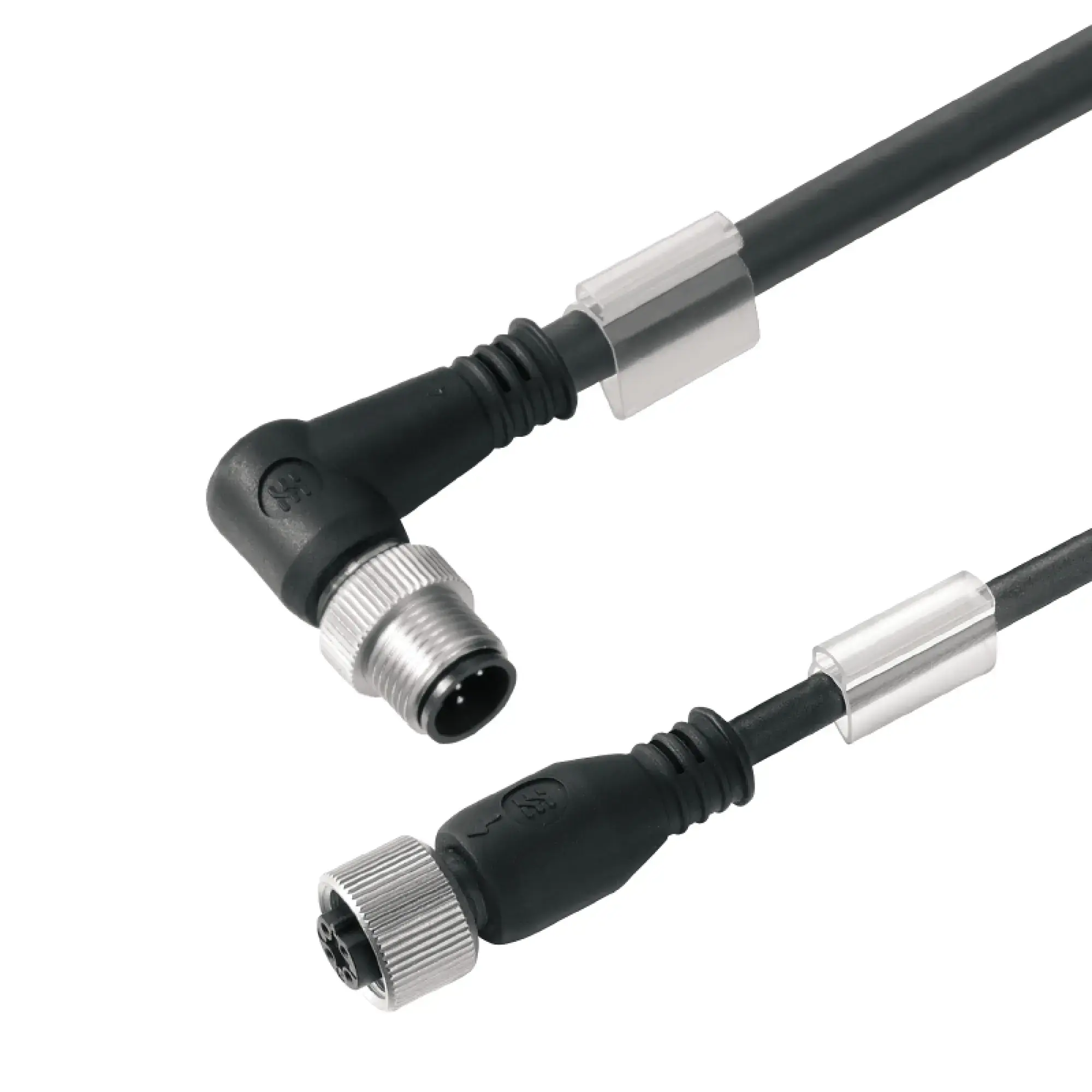 Weidmüller 1071990150 Sensor-actuator Cable (assembled), Connecting line, M12 / M12, Number of poles: 4, pin, angled - bush straight, LED: No, Cable length: 1.5 m, Shielded (img_001)