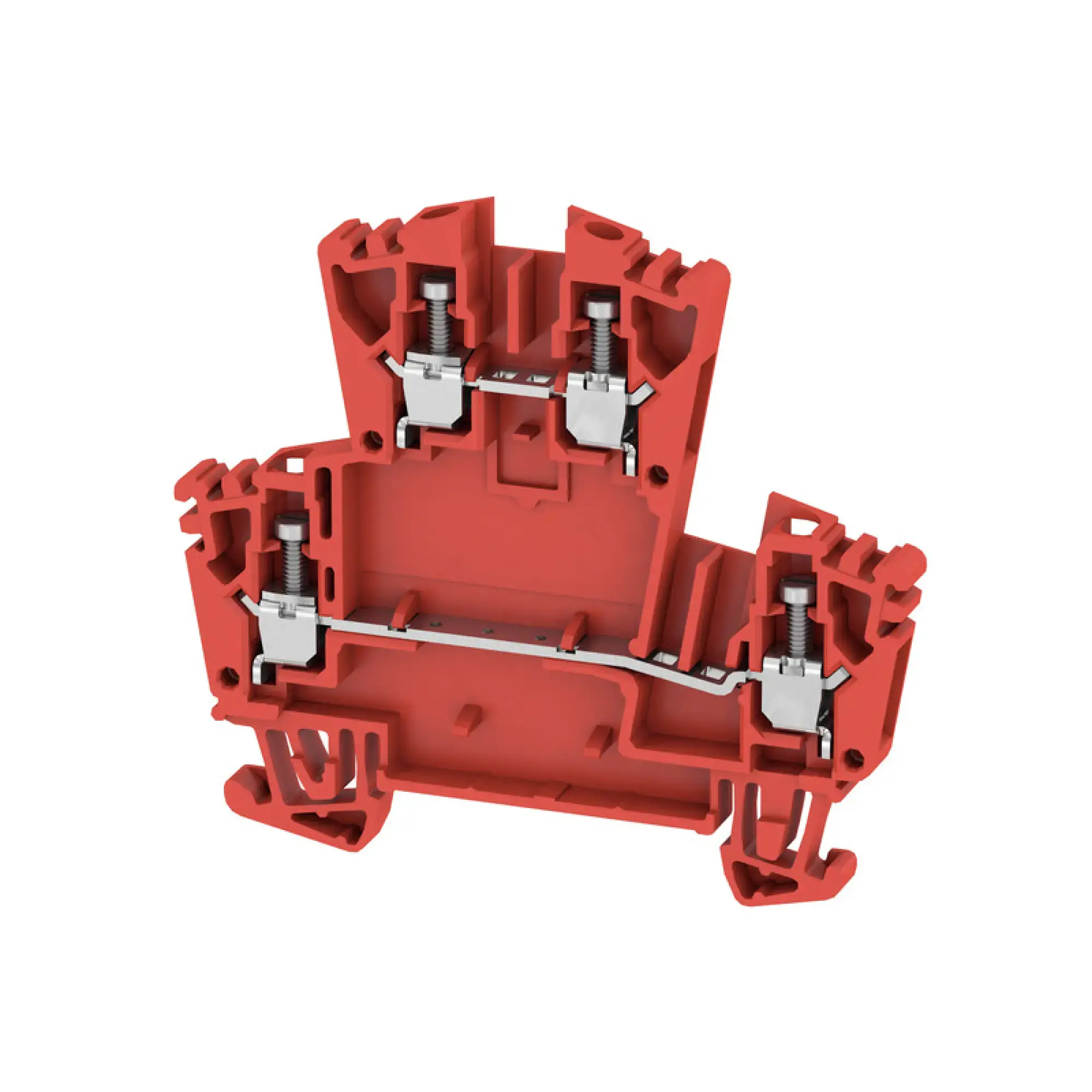 Weidmüller 1068010000 Multi-tier modular terminal, Screw connection, red, 2.5 mm², 400 V, 400 V, Number of connections: 4, Number of levels: 2, TS 35, V-0, Wemid (img_001)