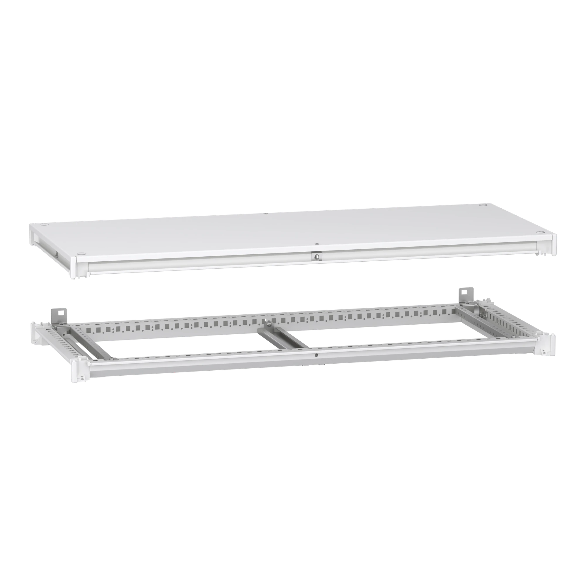 Schneider Electric NSYSFNC125ED Lower and upper frame, PrismaSeT 6300, for electrical enclosures W 1200 x D 500 mm, including roof, RAL9003 (img_001)
