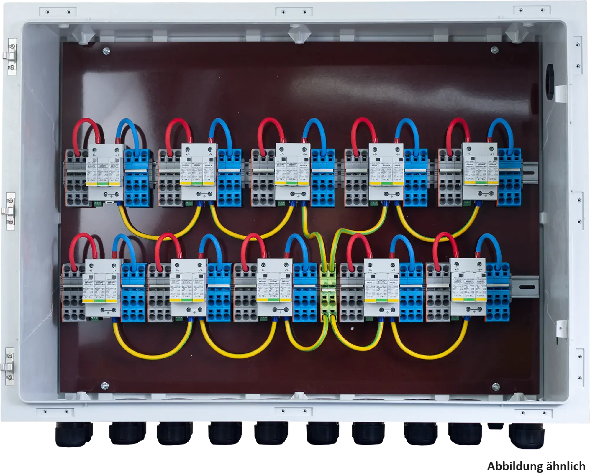 Citel 158959 Generatoranschlusskasten mit SPD Typ 1+2, 1200 VDC, 10-MPPT, 4 Strings (img_001) Citel 158959 Generatoranschlusskasten mit SPD Typ 1+2, 1200 VDC, 10-MPPT, 4 Strings (img_001)