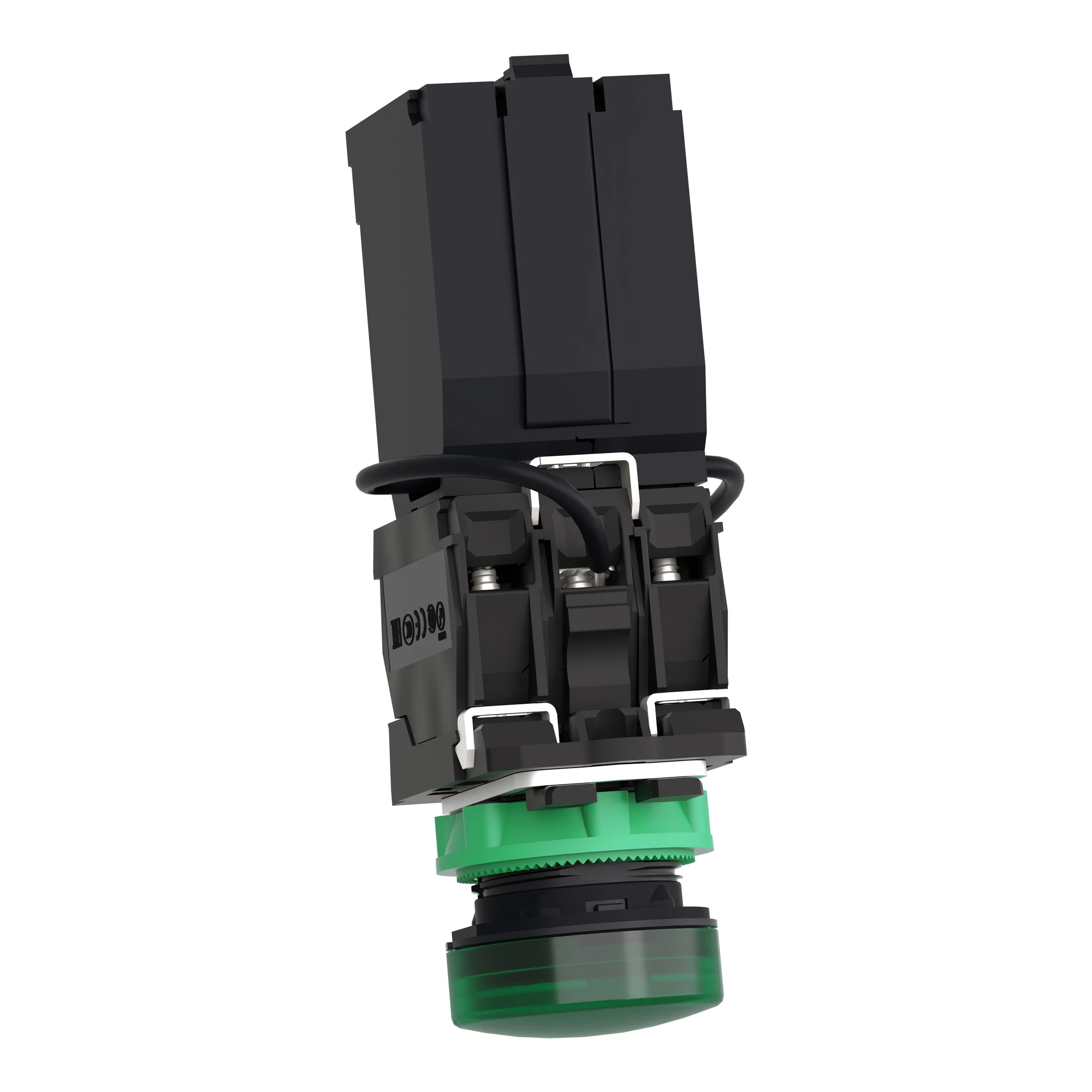 Schneider Electric XB5AV5B3 Pilot light, Harmony XB5, plastic, green, 22mm, universal LED, smooth dome, 400V AC (img_006)