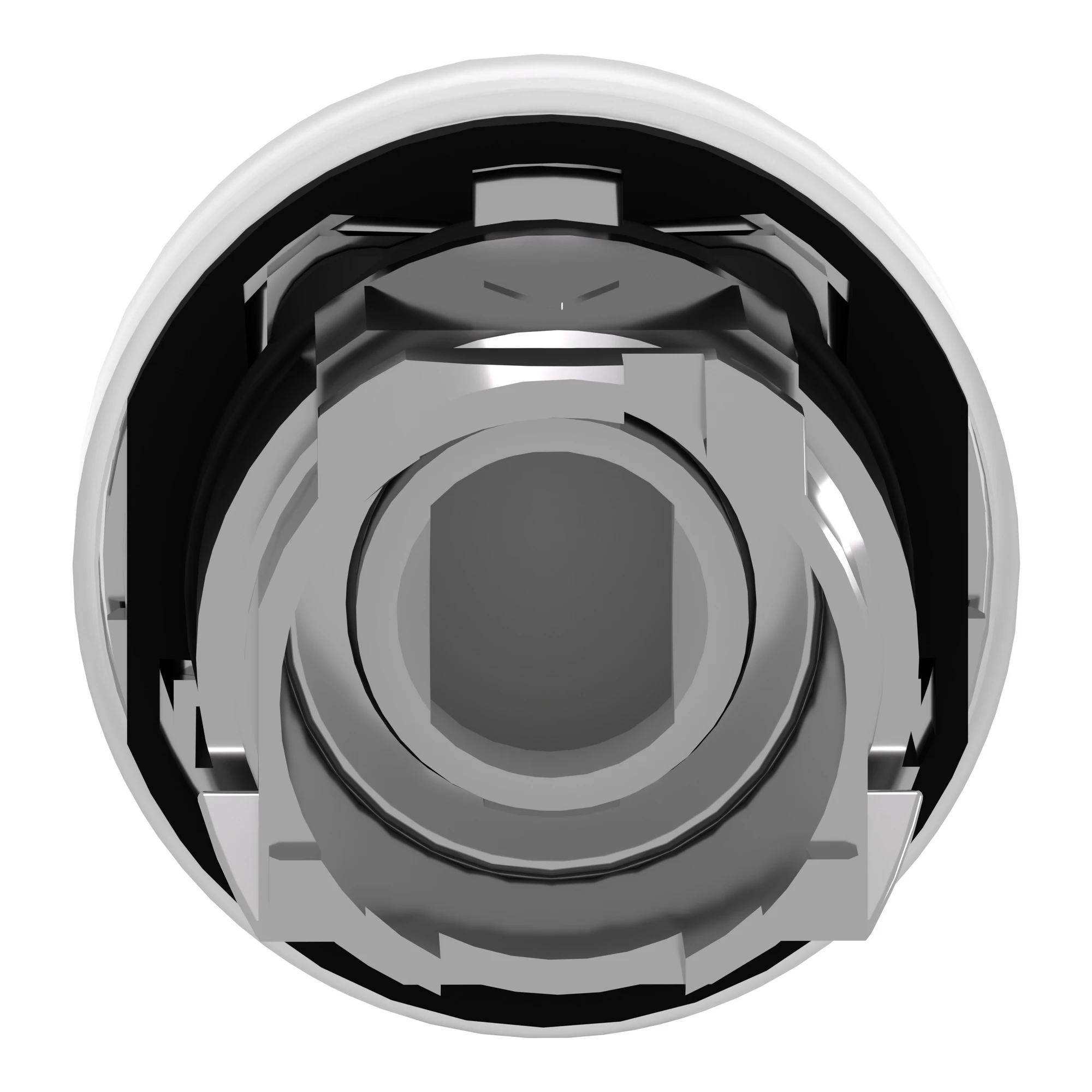 Schneider Electric ZB4BV013 Pilot Light, Front Element, Harmony XB4, Metal, 22mm, White, for Universal LED, Smooth Dome (img_002)
