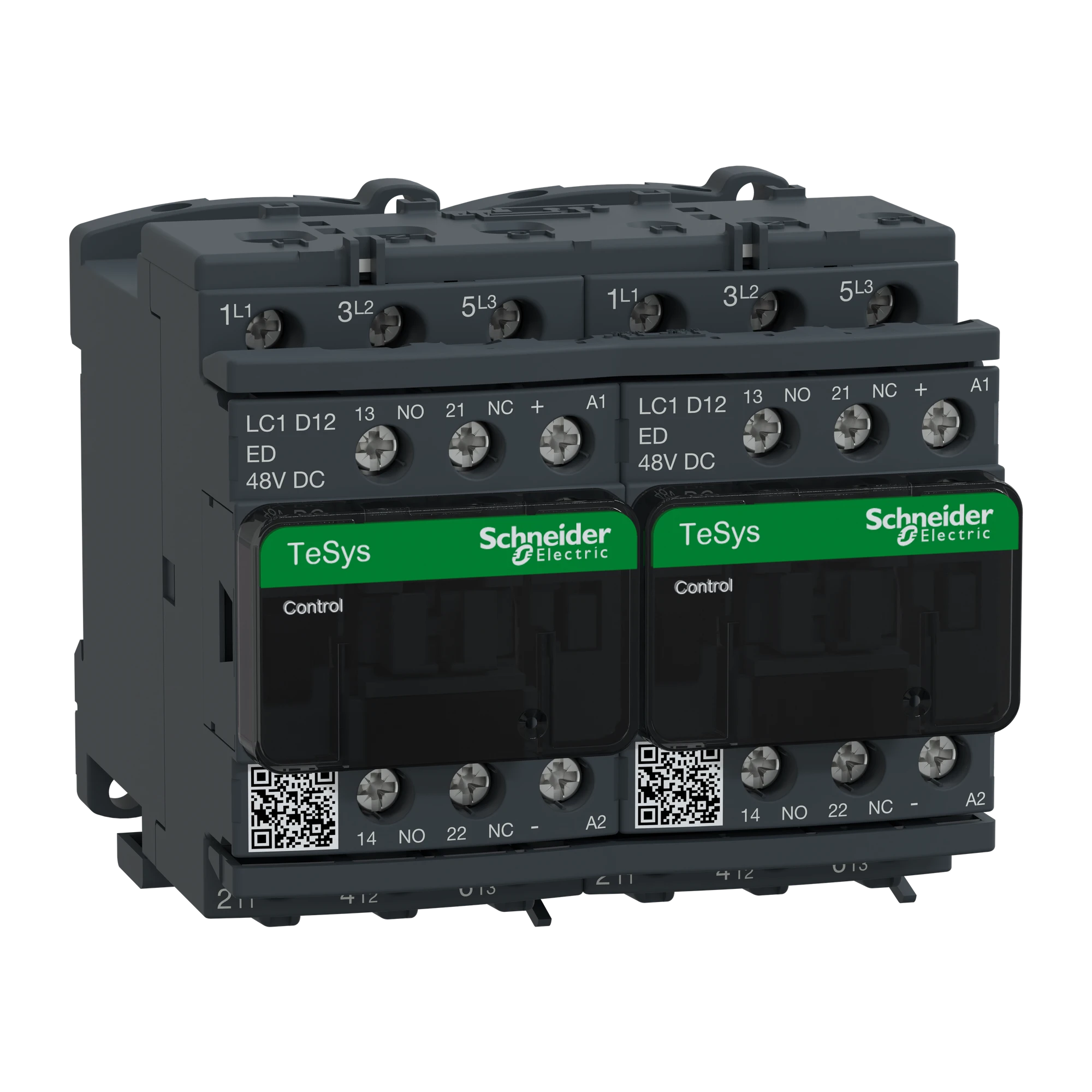 Schneider Electric LC2D12ED Reversing contactor combination, 3p+1NO+1NC, 5.5kW/400V/AC3, 12A, coil 48V DC (img_001)
