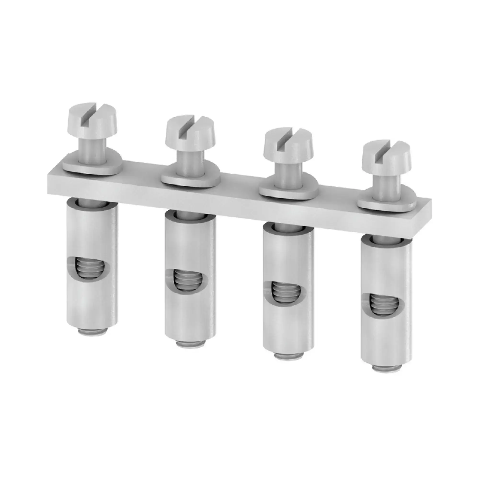 Weidmüller 0457300000 Cross-connector (terminal), when screwed in, grey, 57 A, Number of poles: 4, Pitch in mm: 9.90, Insulated: No, Width: 36.7 mm (img_001)