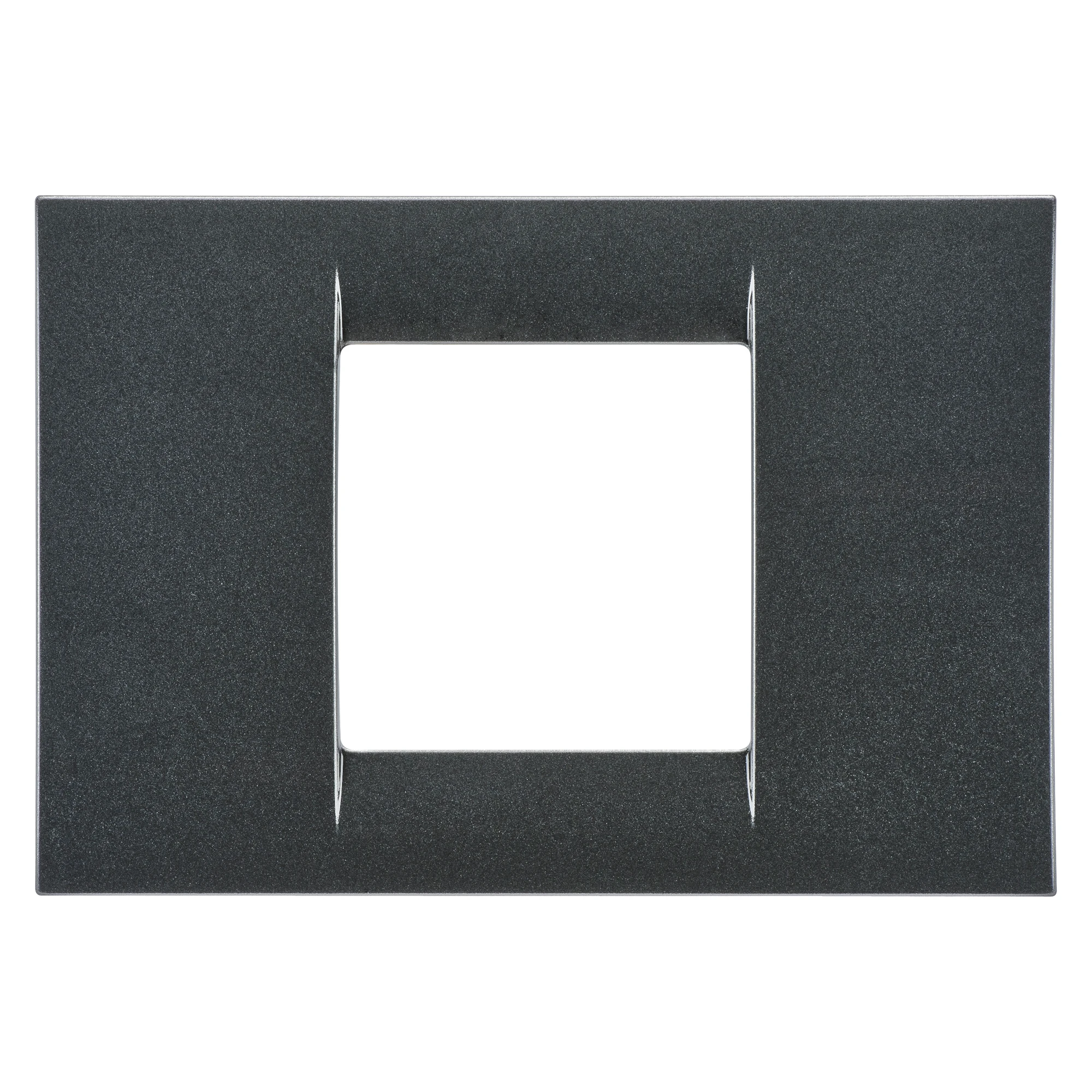 GEWISS GW22292 VIRNA PLATE - IN TECHNOPOLYMER GLOSS FINISHING - 2 GANG - METALLIC SLATE - SYSTEM (img_001)