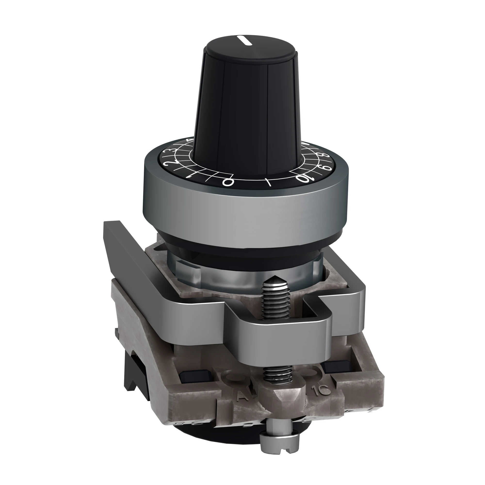 Schneider Electric ZB4BD922 Potentiometer, Front Element, Harmony XB4, Metal, 22mm, black, for potentiometers with shaft length 45-50mm, shaft 6.35mm (img_005)