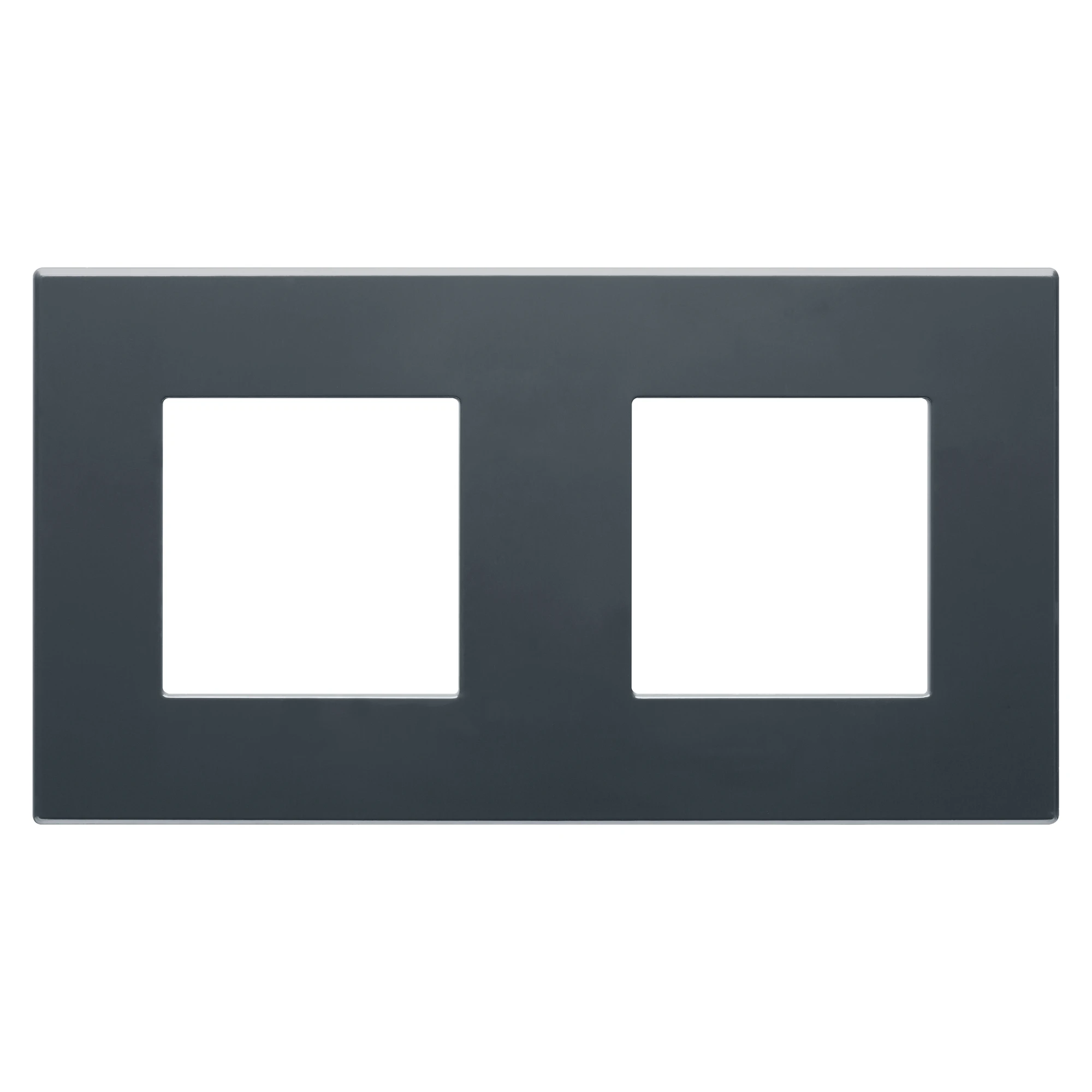 GEWISS GW35902AN DAHLIA PLATE - IN TECHNOPOLYMER - 2 GANG HORIZONTAL/VERTICAL - ANTHRACITE GREY (img_001)