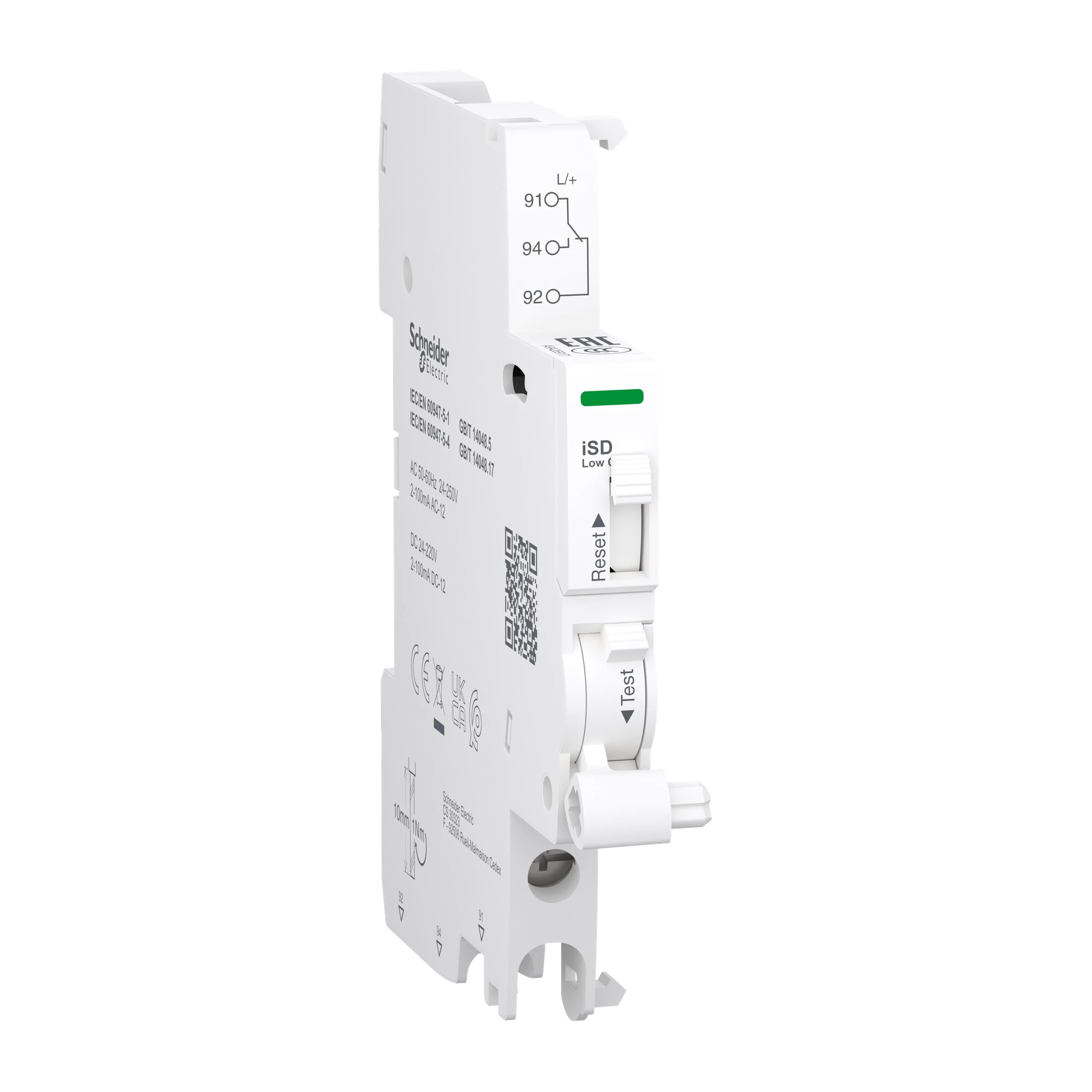 Schneider Electric A9A26917 Telecommunications switch, Acti9, iSD, 1 changeover contact, 2mA to 100mA, 24VAC to 250VAC, 24VDC to 220VDC, bottom connection (img_001) Schneider Electric A9A26917 Telecommunications switch, Acti9, iSD, 1 changeover contact, 2mA to 100mA, 24VAC to 250VAC, 24VDC to 220VDC, bottom connection (img_001)