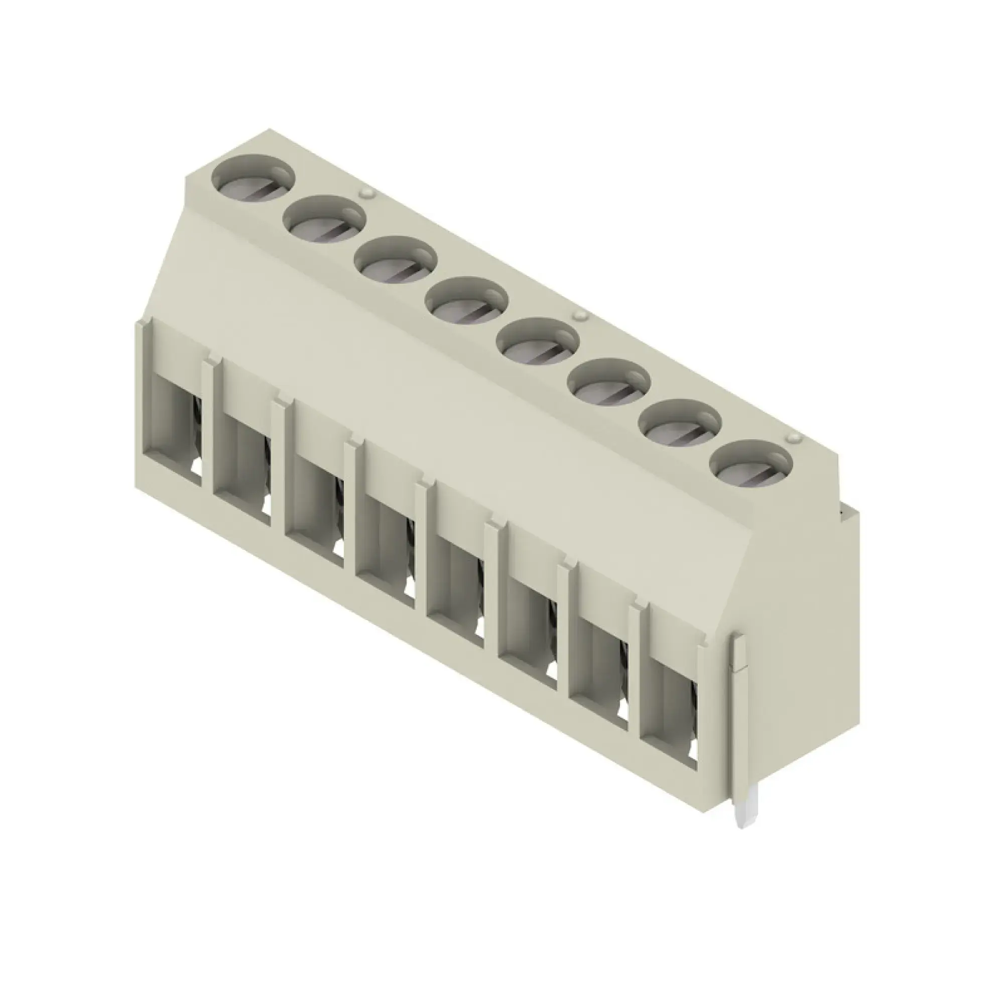 Weidmüller 1922950000 PCB terminal, 320 V, 32.5 A, Pitch in mm: 5.00, 6 mm², Number of poles: 8, Clamping yoke connection, THT solder connection, 90°, Box (img_001)