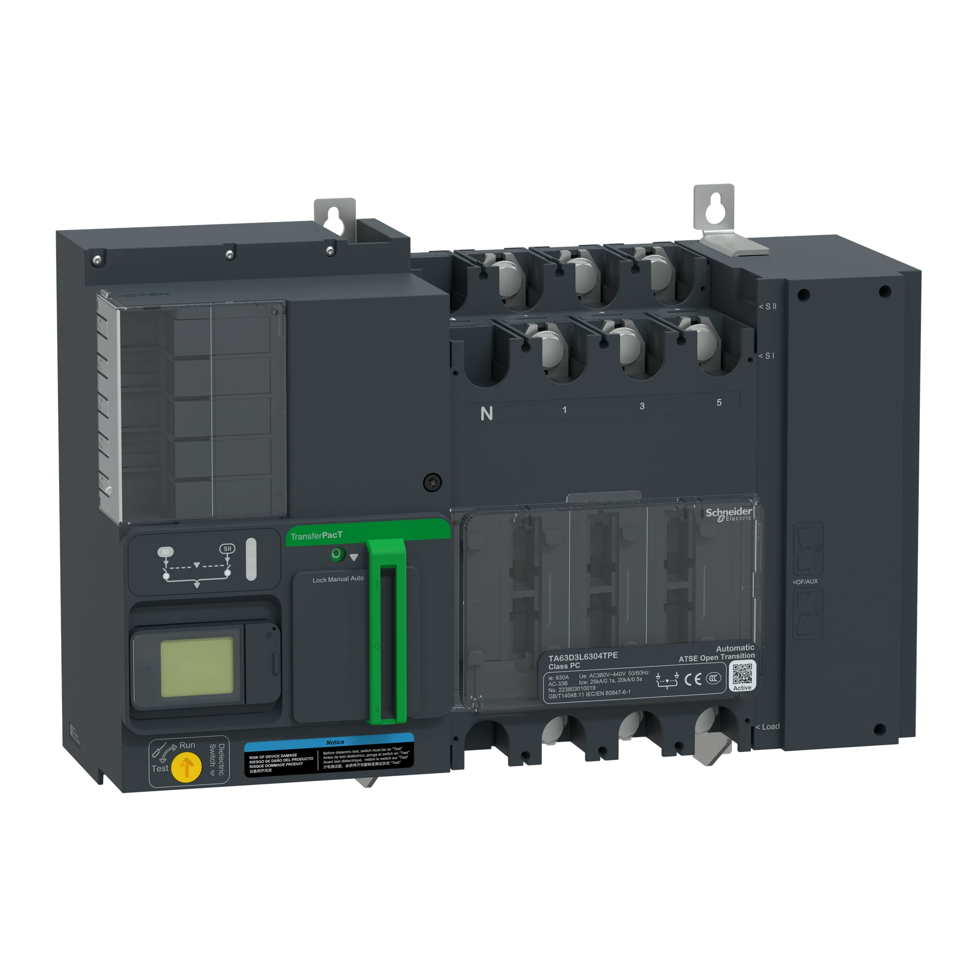 Schneider Electric TA63D3L3204TPE TransferPacT Active TA630 Automatic Network Transfer Switch, 320A, 400V, 3P, LCD (img_001) Schneider Electric TA63D3L3204TPE TransferPacT Active TA630 Automatic Network Transfer Switch, 320A, 400V, 3P, LCD (img_001)
