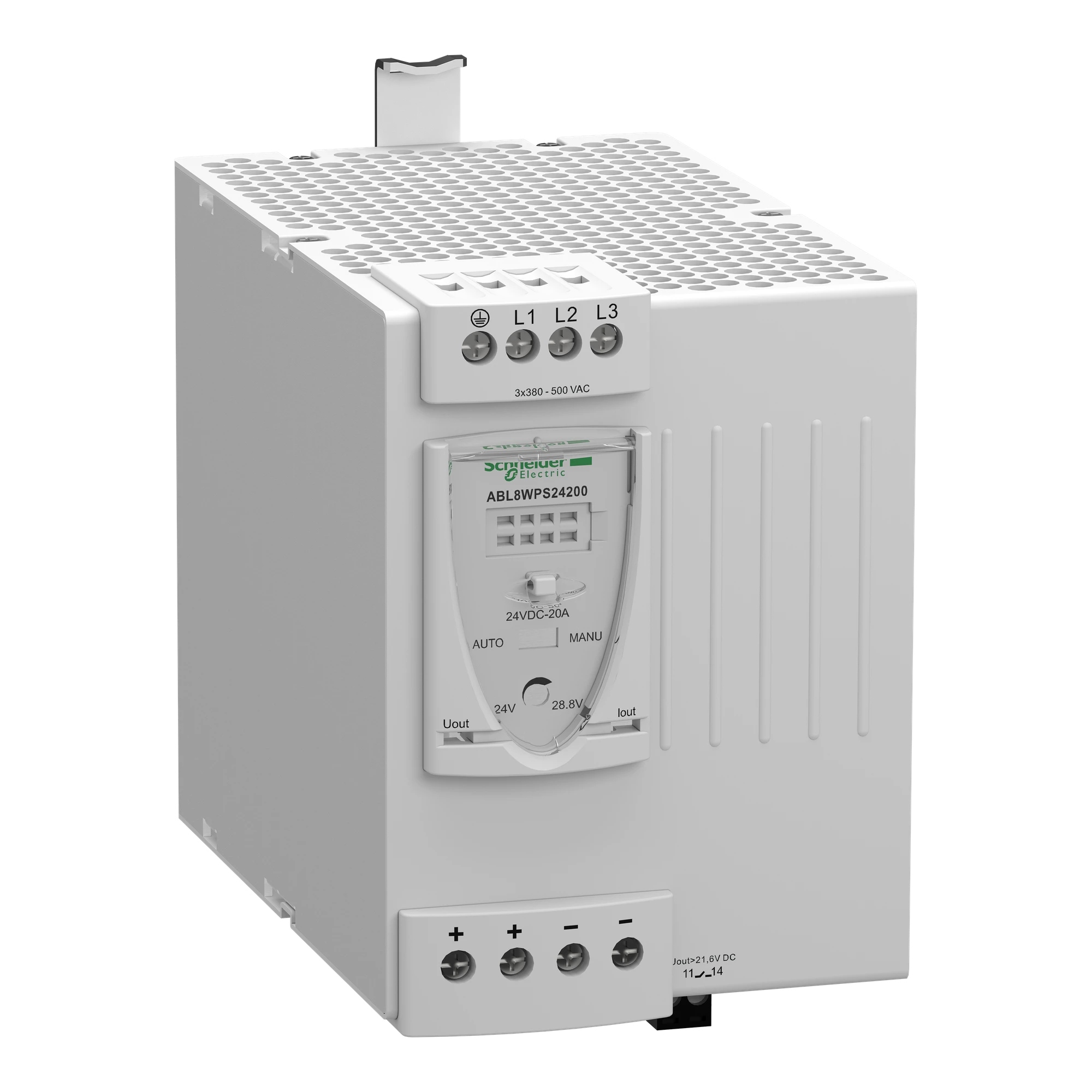 Schneider Electric ABL8WPS24200 Power Supply, Modicon ABL8, Universal, Switched, 380-500V AC, 3-phase, 24V DC, 20A, 480W (img_001) Schneider Electric ABL8WPS24200 Power Supply, Modicon ABL8, Universal, Switched, 380-500V AC, 3-phase, 24V DC, 20A, 480W (img_001)