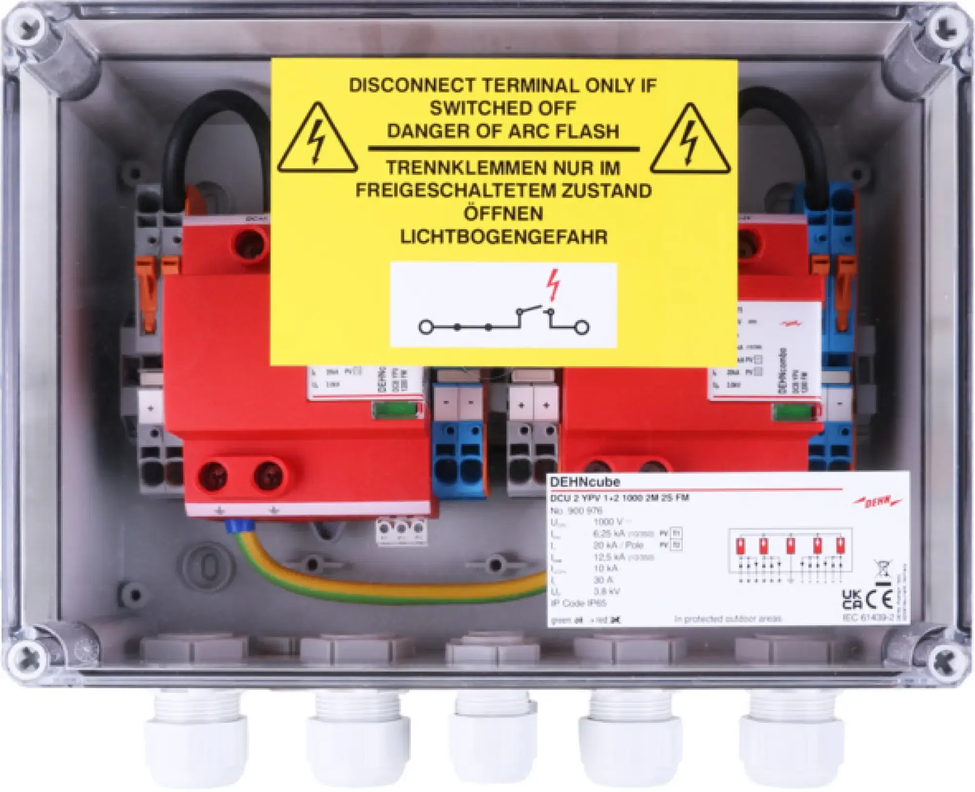 Dehn 900976 GJB in IP65 enclosure for PV systems 2 MPPT and 2 strings each at 1000V d.c. (img_001)