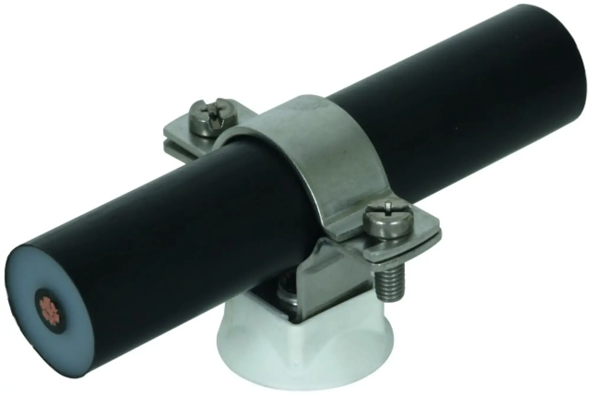 Dehn 275249 Conductor holder StSt for HVI power Conductor D 27-30mm with plastic base (img_001) Dehn 275249 Conductor holder StSt for HVI power Conductor D 27-30mm with plastic base (img_001)