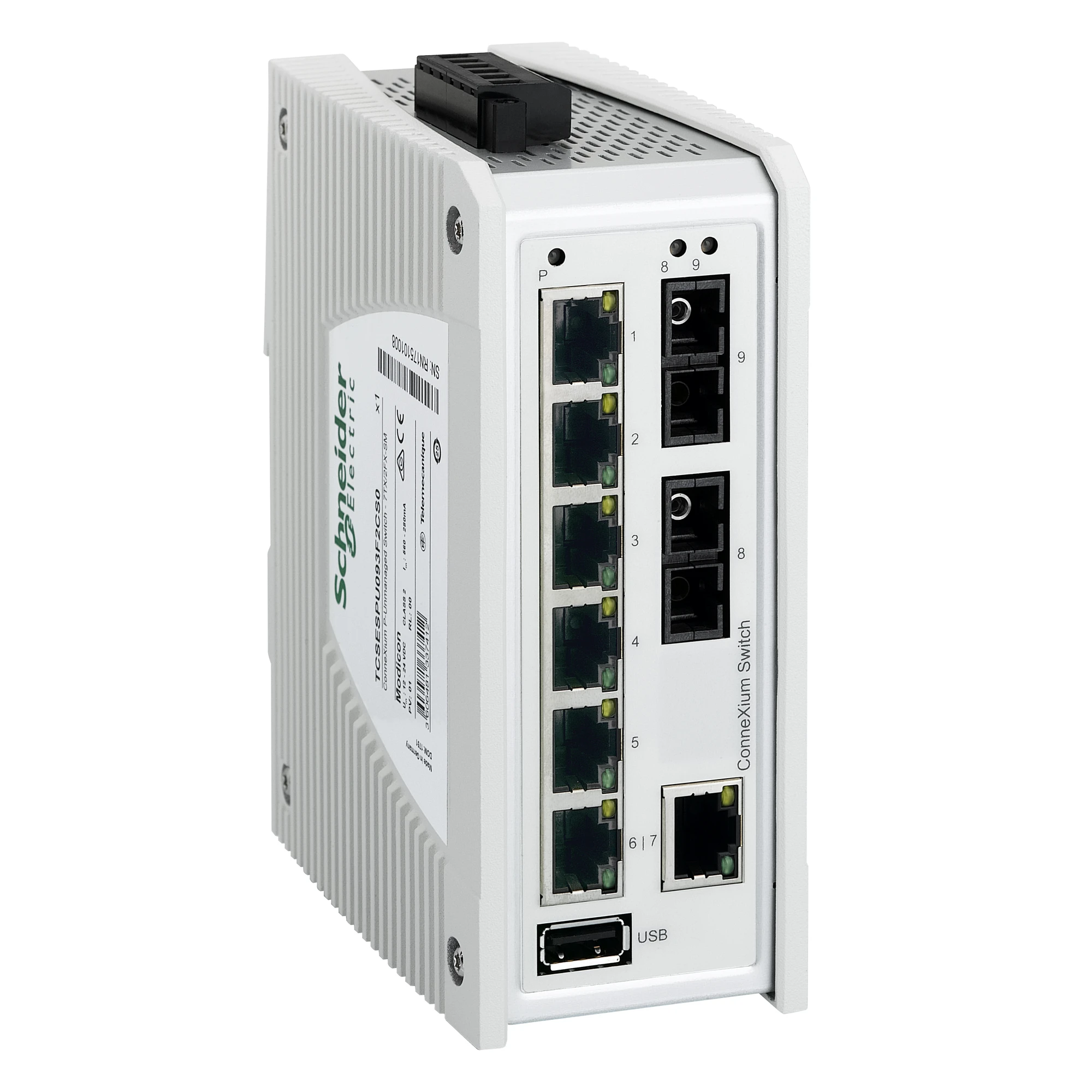 Schneider Electric TCSESPU093F2CS0 ConneXium Premium Unmanaged - 7 Copper Ports (7TX 10/100 Mbps) + 2 Singlemode Fiber Ports (2FX-SM 100 Mbps) (img_001) Schneider Electric TCSESPU093F2CS0 ConneXium Premium Unmanaged - 7 Copper Ports (7TX 10/100 Mbps) + 2 Singlemode Fiber Ports (2FX-SM 100 Mbps) (img_001)