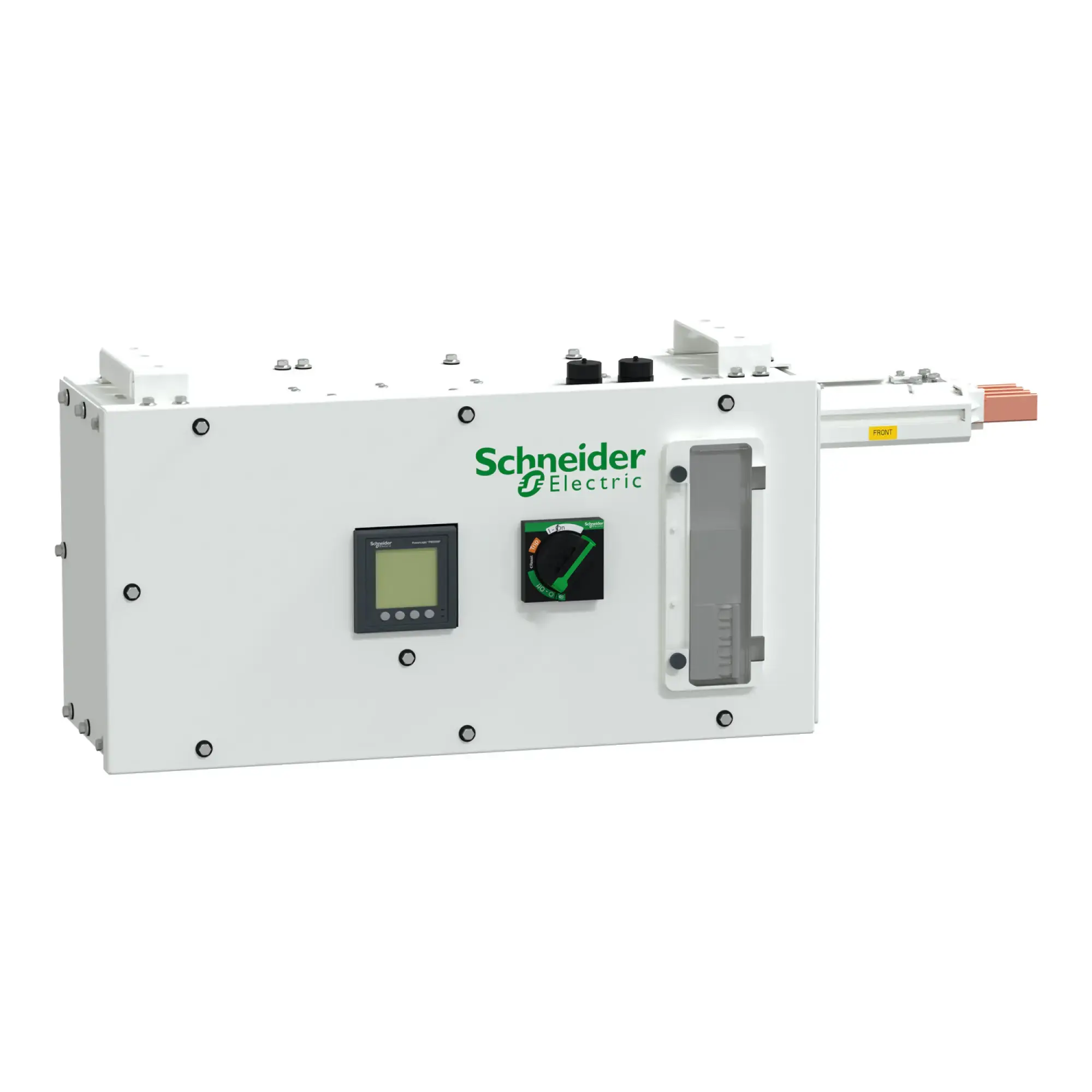 Schneider Electric ITSC250ES42BONNM1E Endeinspeisekasten mit NSX-Schalter, I-Line Track, 250A, Kupfer, 3L+N+PE (PE Gehäuse), IP42, Linksmontage, weiß RAL9003 ITSC250ES42BONNM1E (img_001)