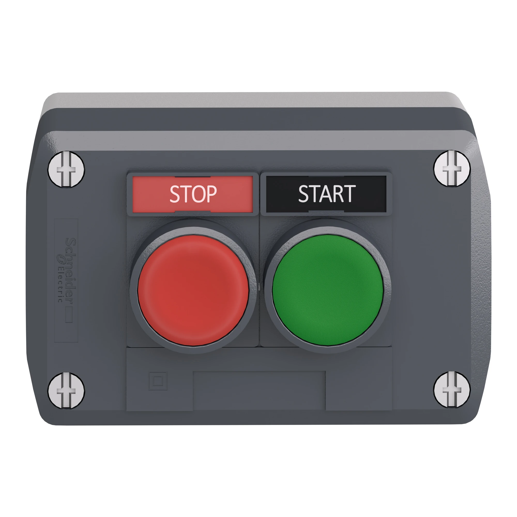 Schneider Electric XALD211H29 Surface-mounted enclosure, Harmony XALD, plastic, dark grey, 2 push-buttons, green, red, START, STOP, 22mm, 1NC+1NO (img_004) Schneider Electric XALD211H29 Surface-mounted enclosure, Harmony XALD, plastic, dark grey, 2 push-buttons, green, red, START, STOP, 22mm, 1NC+1NO (img_004)