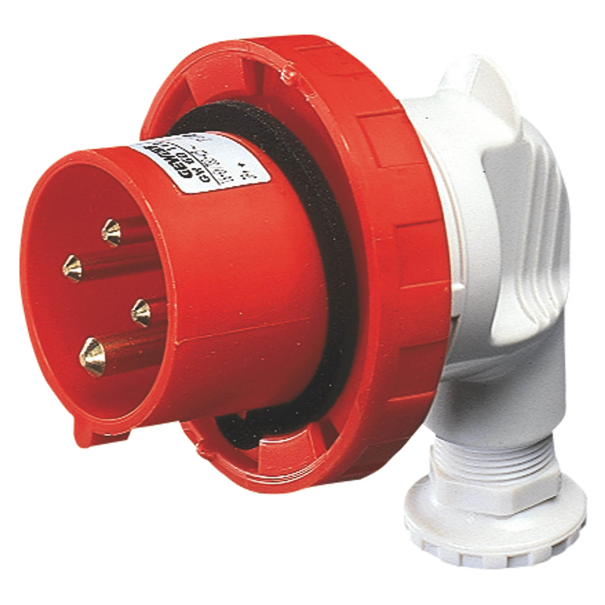 GEWISS GW60112 90° PLUG - IP67 - 3P+E 16A 380-415V 50/60HZ - RED - 6H - SCREW WIRING (img_001)