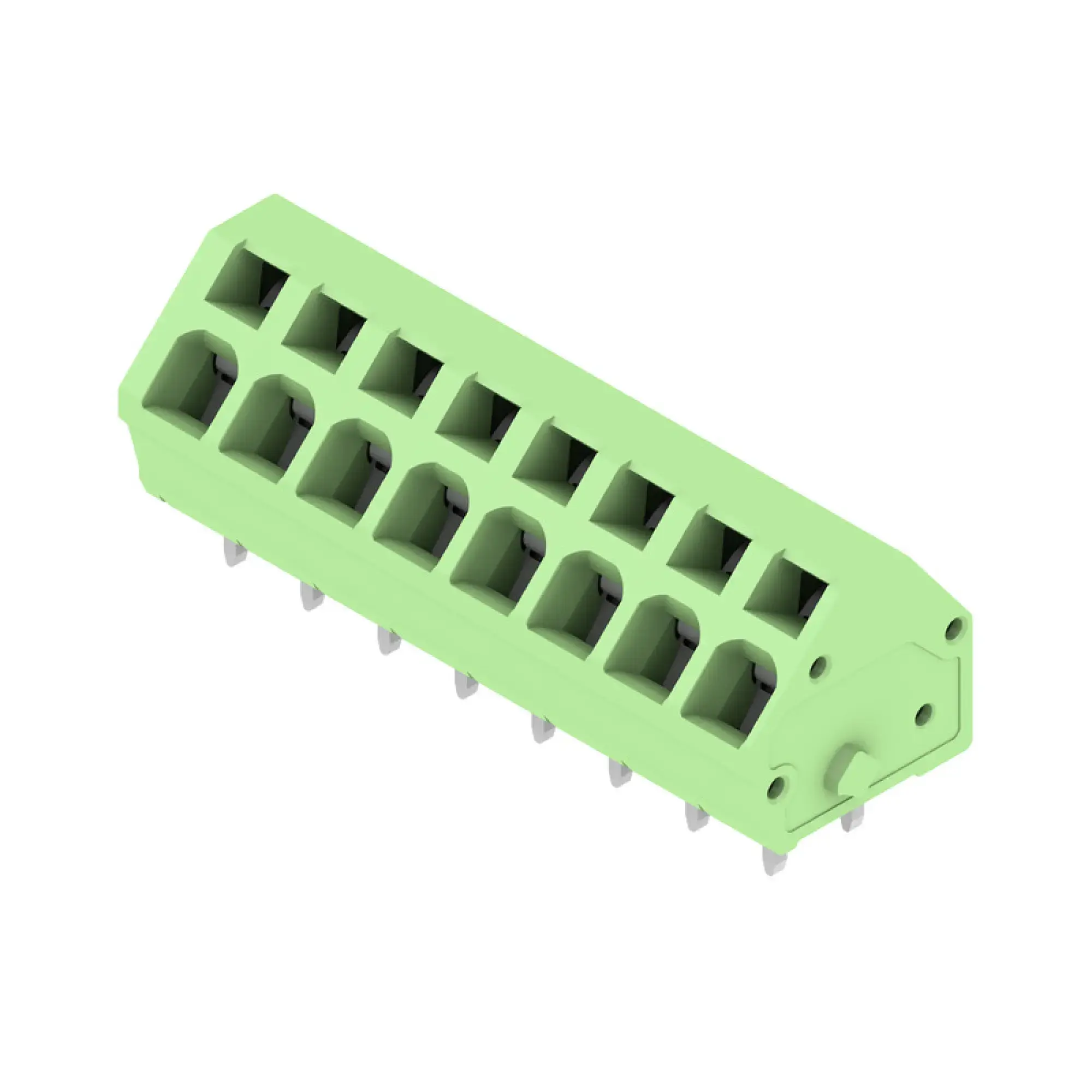 Weidmüller 1812120000 PCB terminal, 320 V, 24 A, Pitch in mm: 5.00, 2.5 mm², Number of poles: 8, Tension-clamp connection, THT solder connection, 135°, Box (img_001)