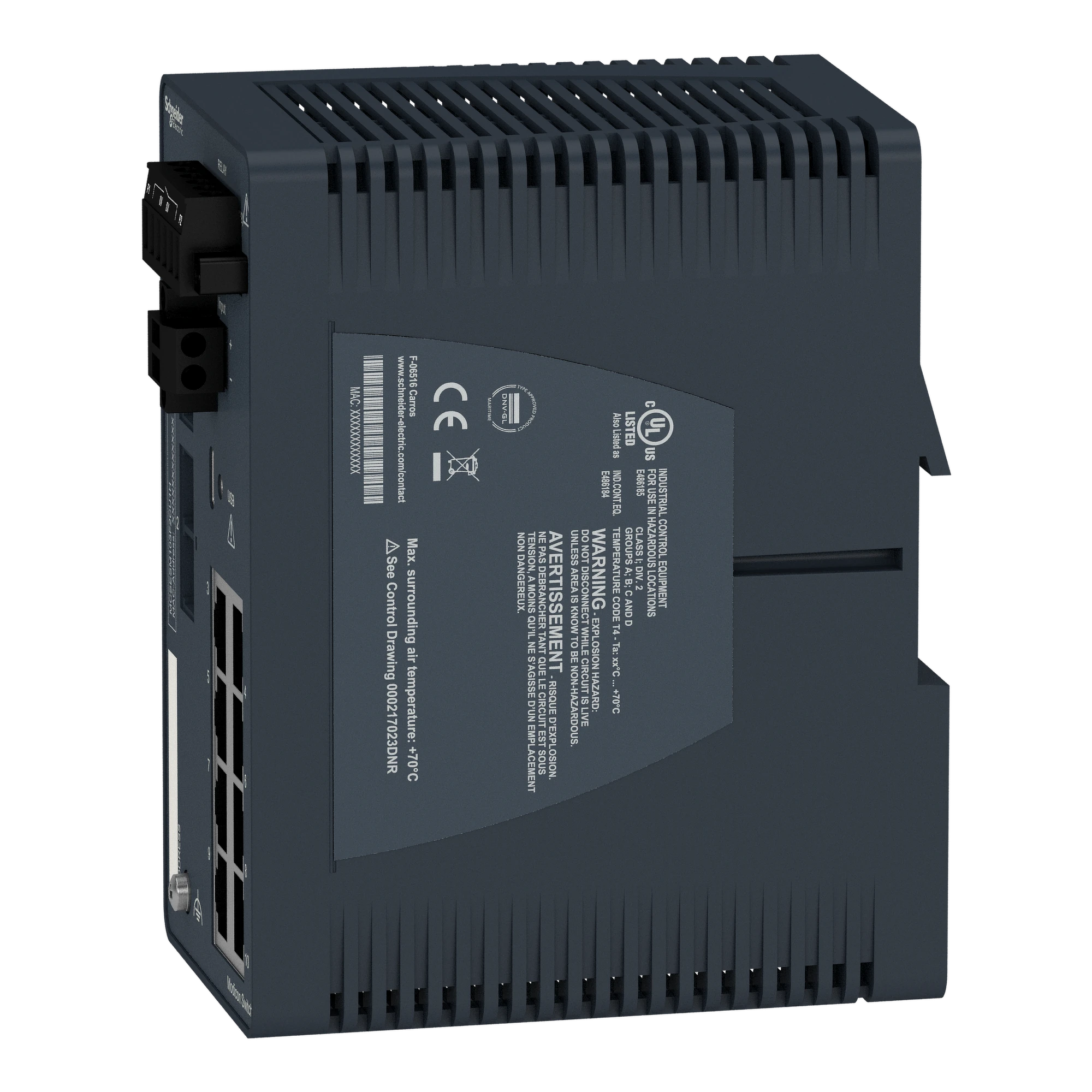 Schneider Electric MCSESM103F2CU1H Modicon Extended Managed Switch, 8 Ports Copper (8TX 10/100 Mbit/s) + 2 Fiber Multimode (2FX-MM 100 Mbit/s), rugged design (img_006) Schneider Electric MCSESM103F2CU1H Modicon Extended Managed Switch, 8 Ports Copper (8TX 10/100 Mbit/s) + 2 Fiber Multimode (2FX-MM 100 Mbit/s), rugged design (img_006)