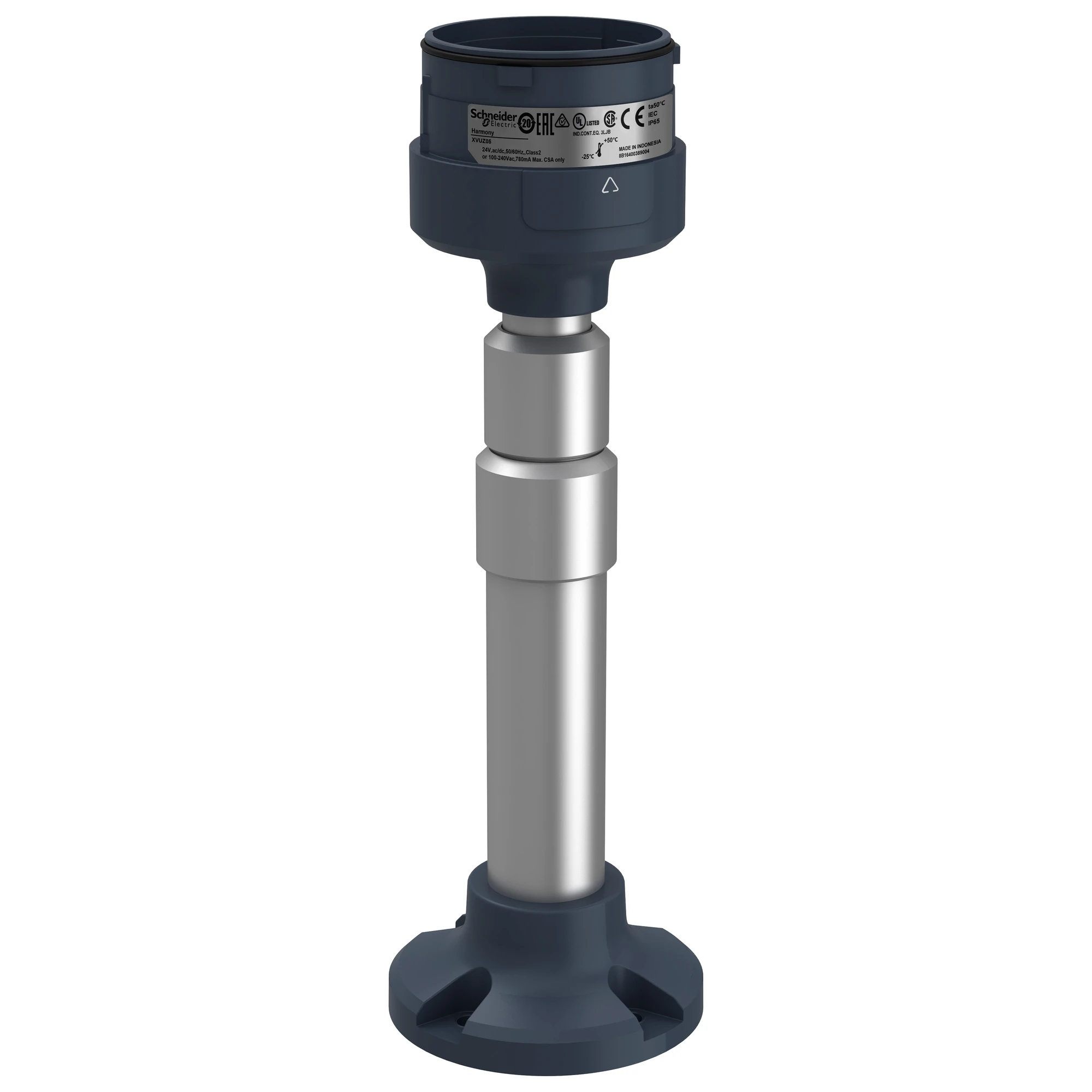 Schneider Electric XVUZ05 Mounting plate on telescopic tube, Harmony XVU, modular, 60mm, aluminium, black, height 210-385mm, 24V ACDC (img_001)