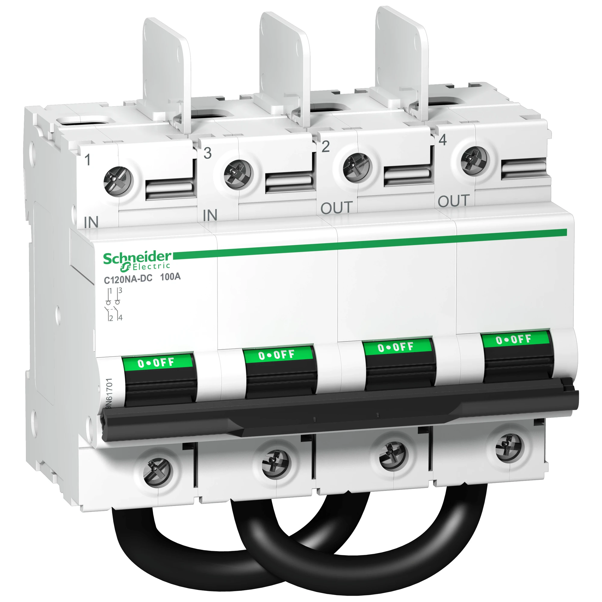 Schneider Electric A9N61701 Load Disconnect Switch C120NA-DC, 2P, 100A, 1,000V DC, Top Connections (img_001) Schneider Electric A9N61701 Load Disconnect Switch C120NA-DC, 2P, 100A, 1,000V DC, Top Connections (img_001)