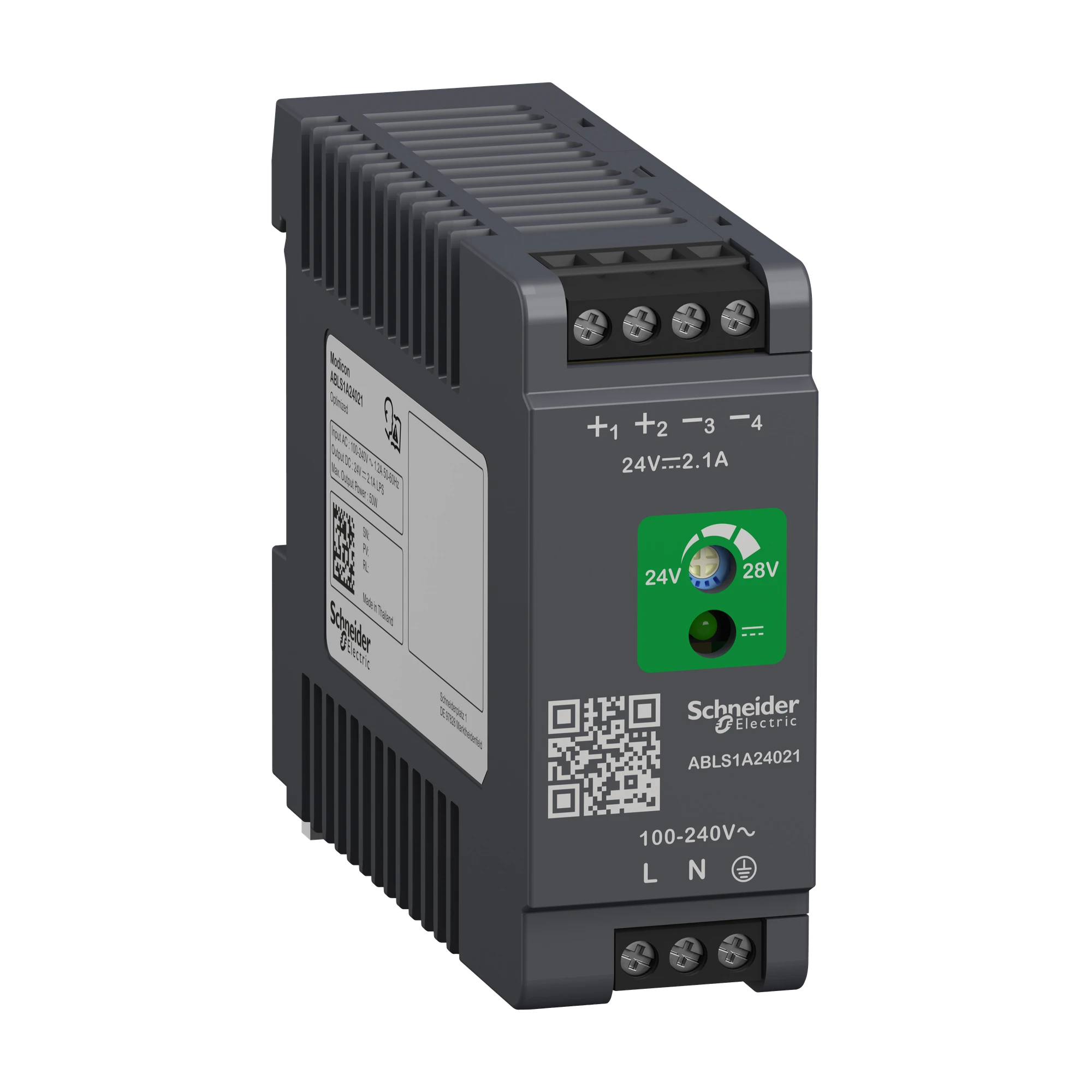 Schneider Electric ABLS1A24021 Power supply, Modicon ABLS, Optimum, switched mode, single-phase, 100-240V AC, 24V DC, 2.1A, 50W (img_001) Schneider Electric ABLS1A24021 Power supply, Modicon ABLS, Optimum, switched mode, single-phase, 100-240V AC, 24V DC, 2.1A, 50W (img_001)