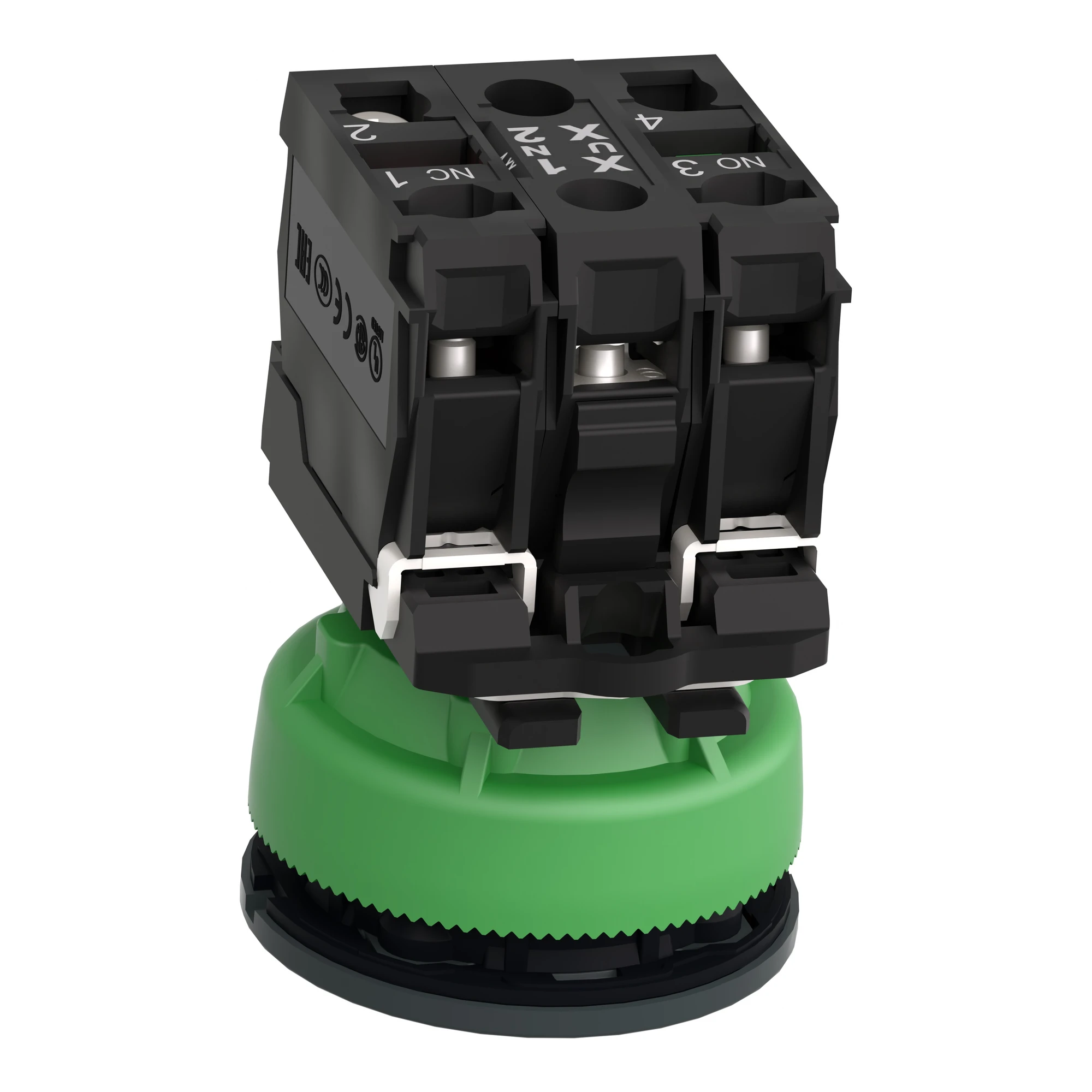 Schneider Electric XB5FW35B5 Illuminated Push-button, Harmony XB5F, Plastic, Antimicrobial, Orange, 30mm, Universal LED, 1NC + 1NO, 24V ACDC (img_006)