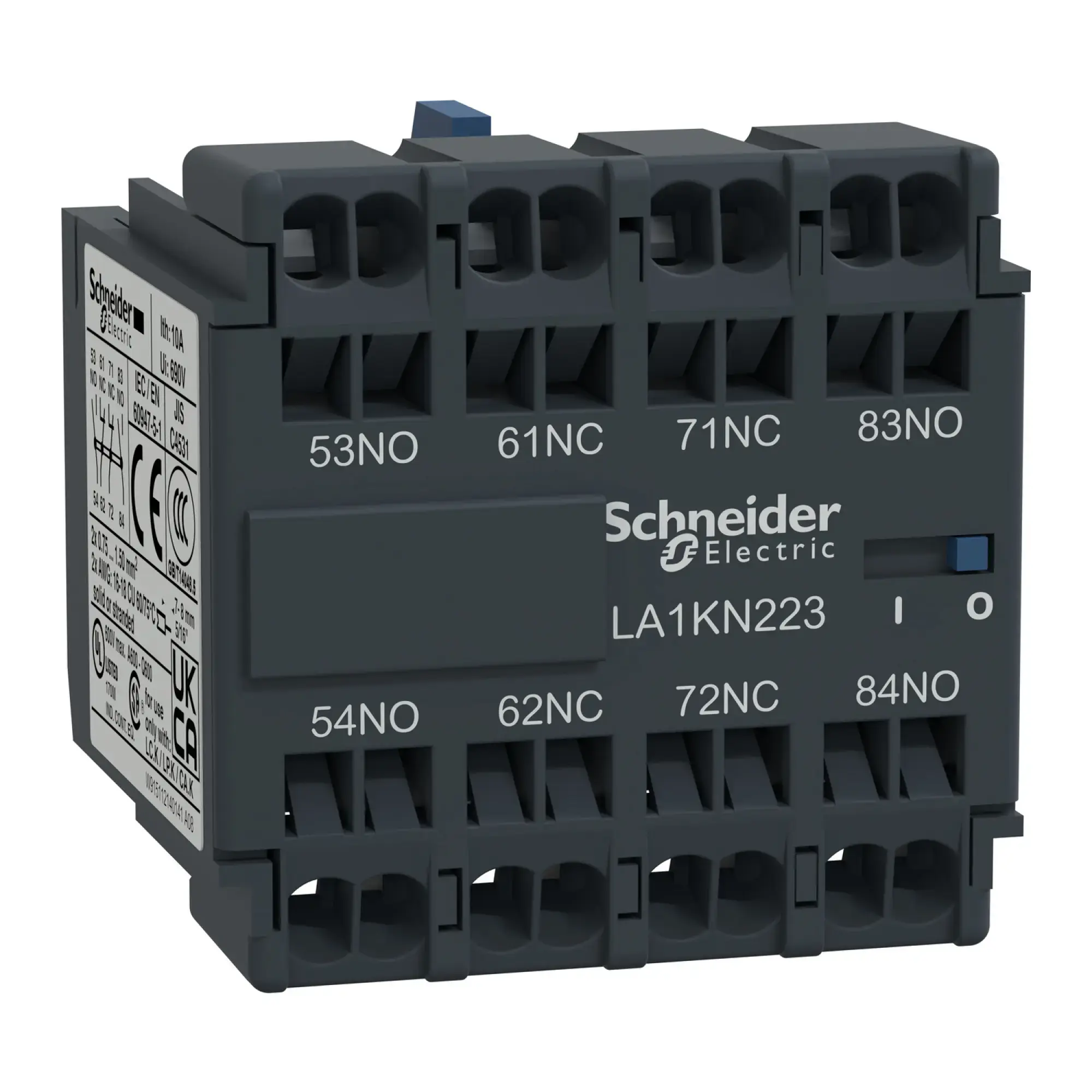 Schneider Electric LA1KN403 Auxiliary contact block, 4S, spring-cage terminals (img_002)