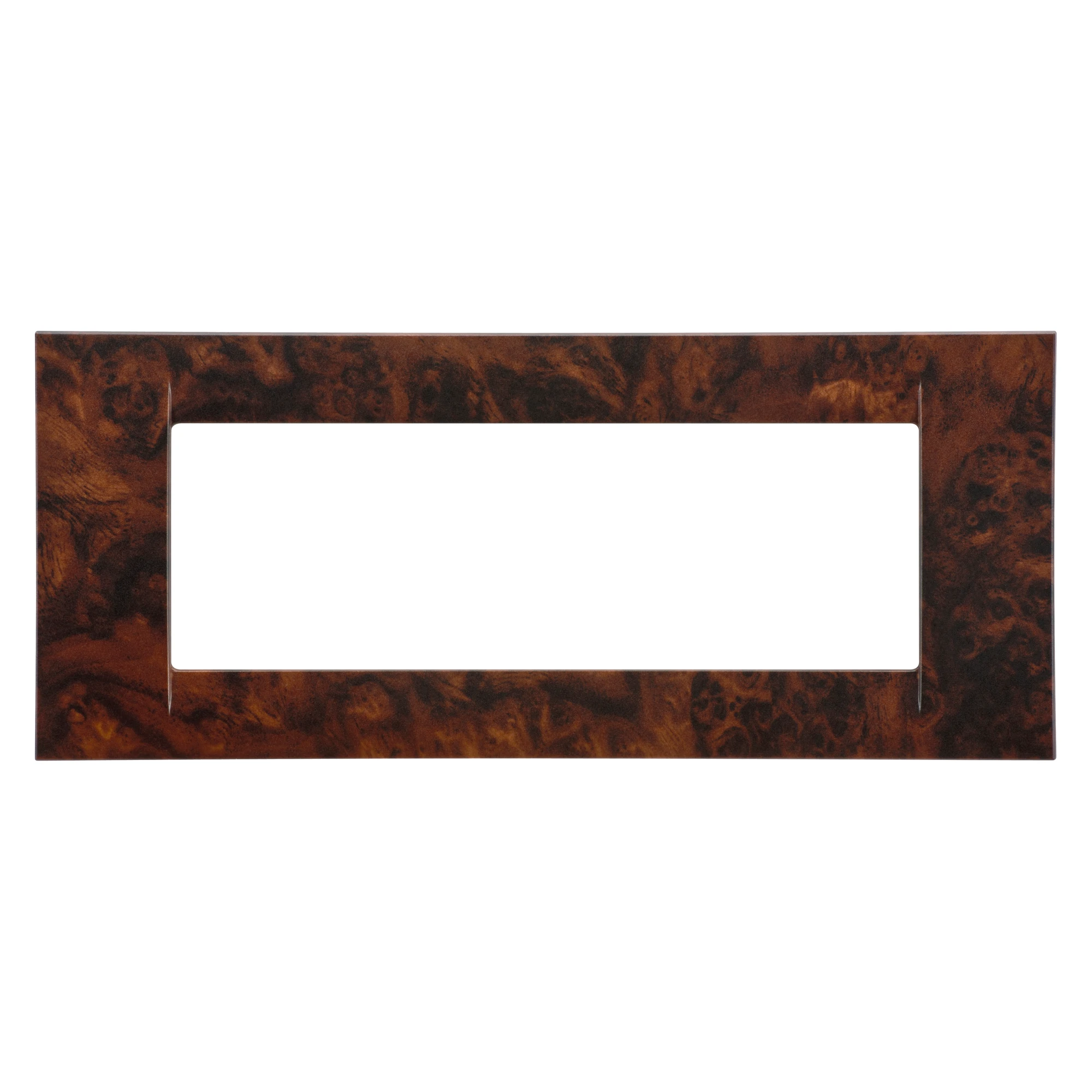 GEWISS GW22276 VIRNA PLATE - IN TECHNOPOLYMER - 6 GANG - ENGLISH WALNUT - SYSTEM (img_001)