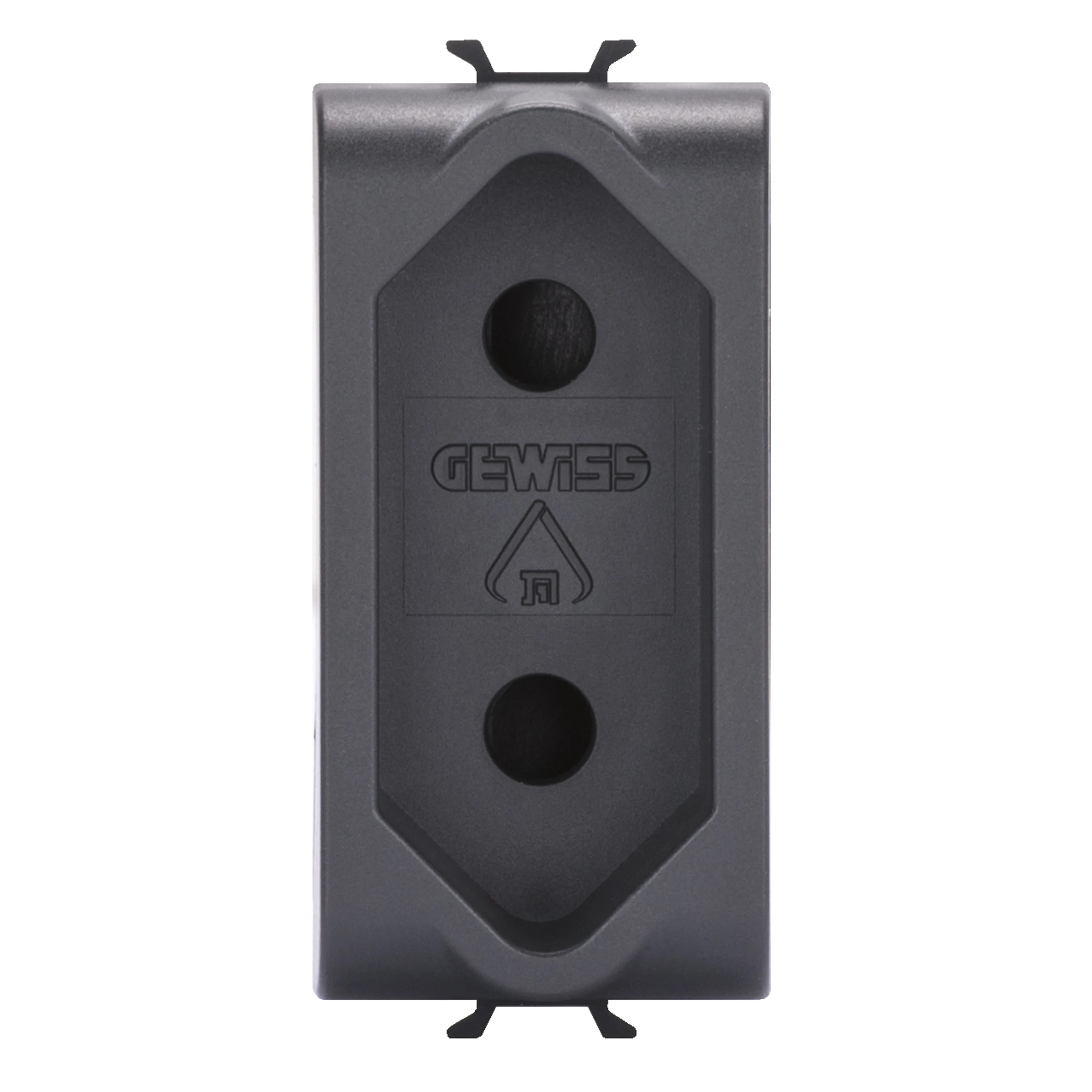 GEWISS GW12282 ISRAELI STANDARD SOCKET-OUTLET - 250 V AC - 2P 10 A - 1 MODULE - SATIN BLACK - CHORUSMART (img_001)