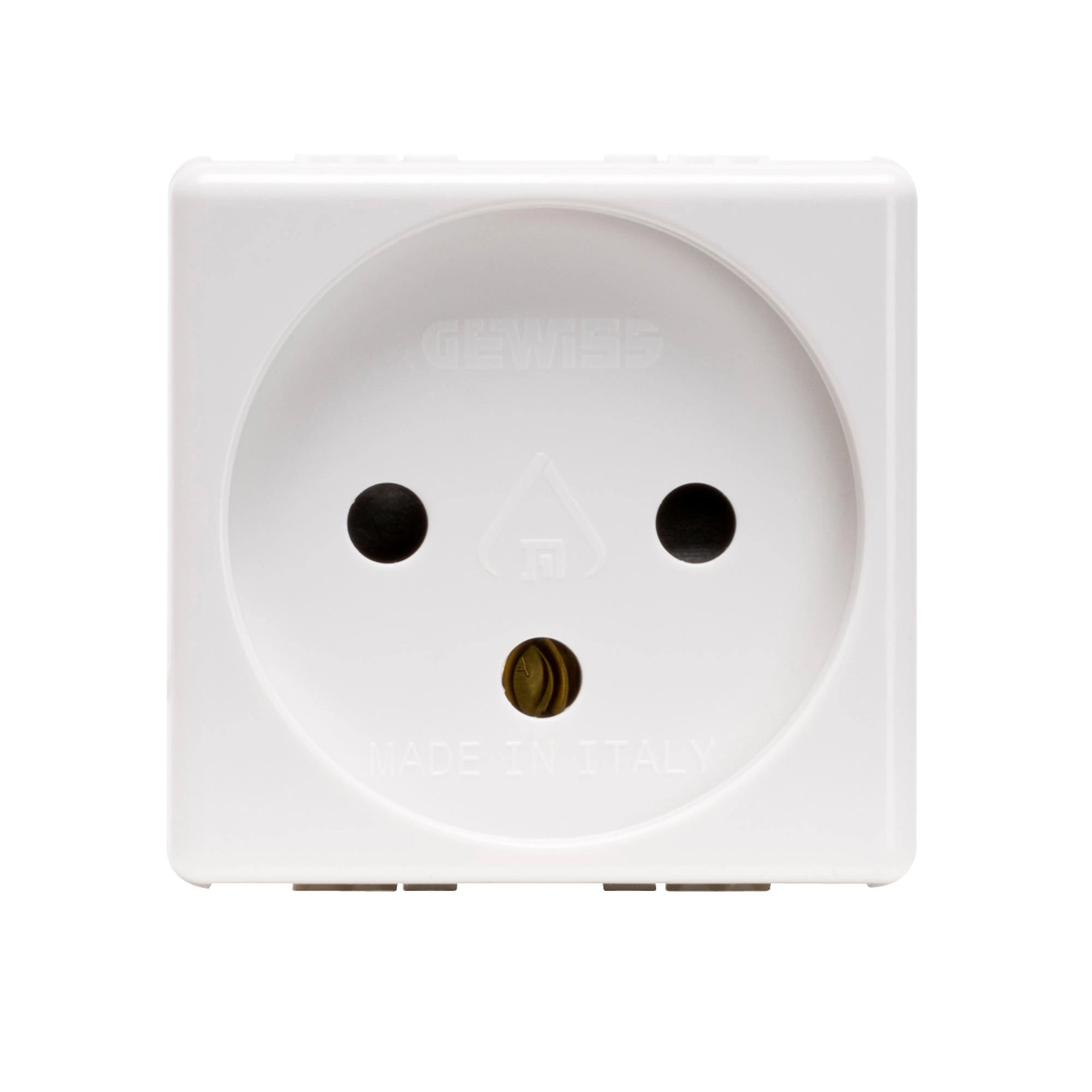 GEWISS GW20220 ISRAELI STANDARD SOCKET-OUTLET 250V ac - 2P+E 16A - 2 MODULES - SYSTEM WHITE (img_001)