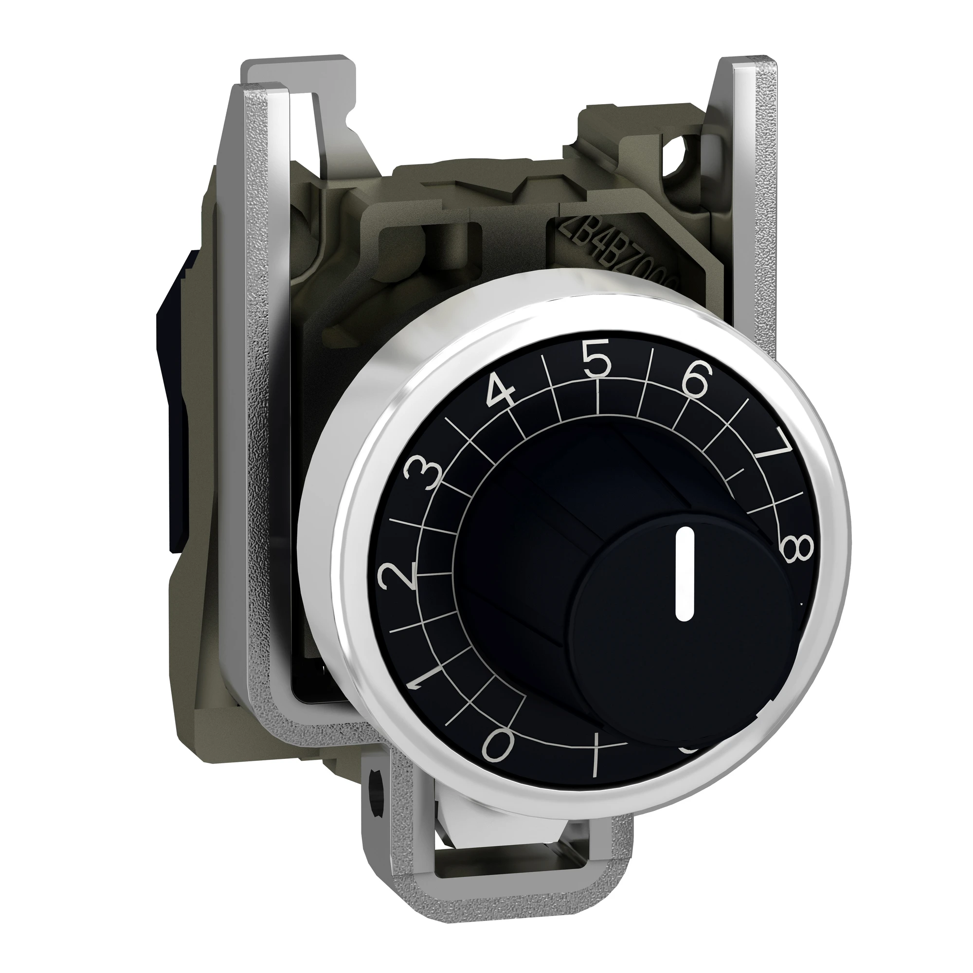 Schneider Electric ZB4BD912 Potentiometer, Front Element, Harmony XB4, Metal, 22mm, black, for potentiometers with shaft length 45-50mm, shaft 6mm (img_001)