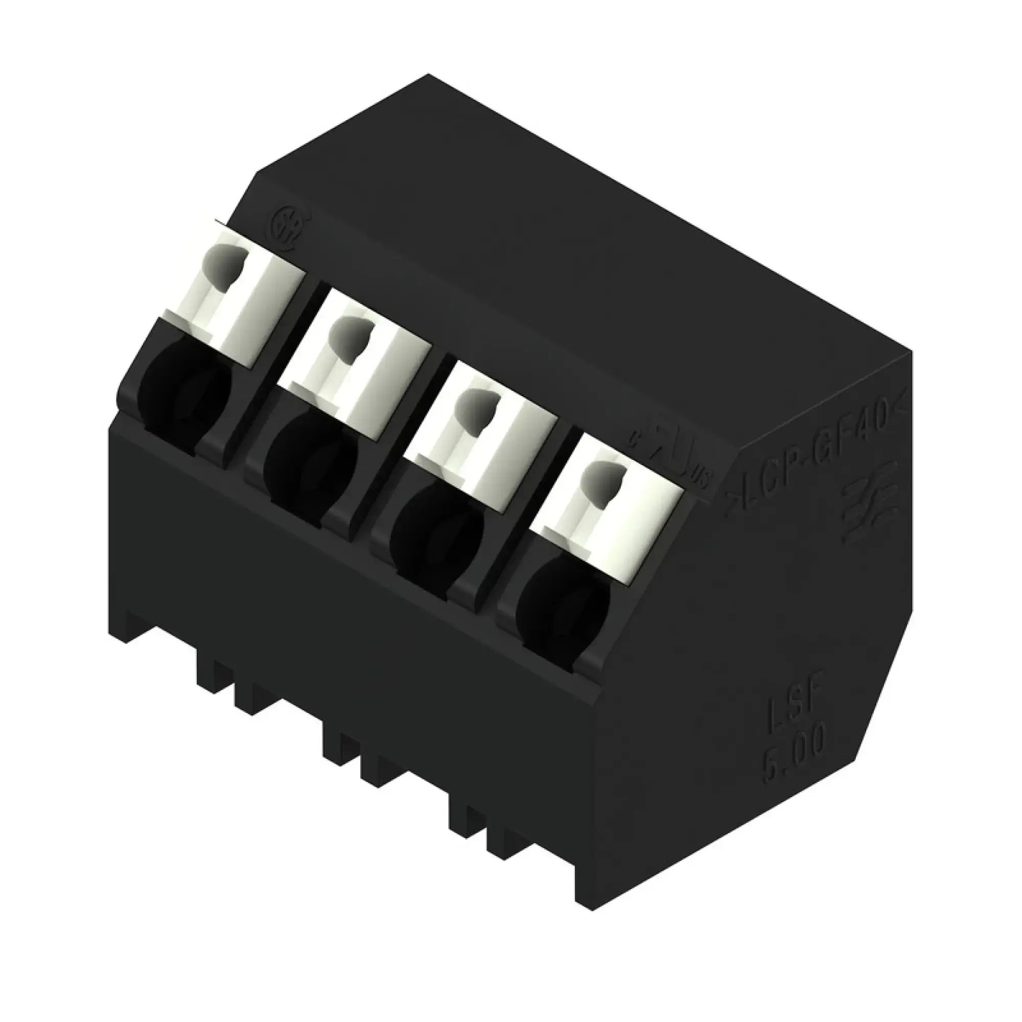 Weidmüller 1884550000 PCB terminal, 320 V, 17.5 A, Pitch in mm: 5.00, 1.5 mm², Number of poles: 4, PUSH IN with actuator, THT/THR solder connection, 135°, Tube (img_001)