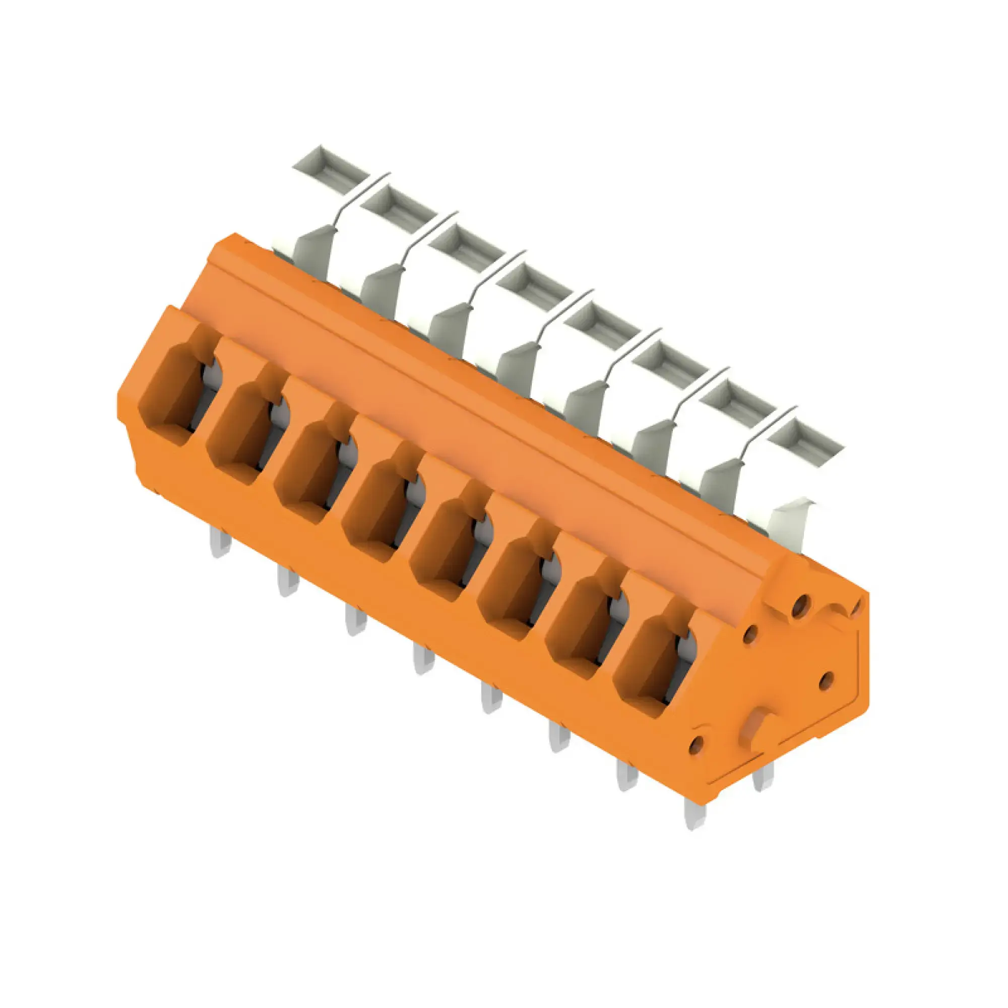 Weidmüller 1914790000 PCB terminal, 320 V, 24 A, Pitch in mm: 5.00, 2.5 mm², Number of poles: 8, Tension clamp connection with actuator, THT solder connection, 135°, Box (img_001) Weidmüller 1914790000 PCB terminal, 320 V, 24 A, Pitch in mm: 5.00, 2.5 mm², Number of poles: 8, Tension clamp connection with actuator, THT solder connection, 135°, Box (img_001)