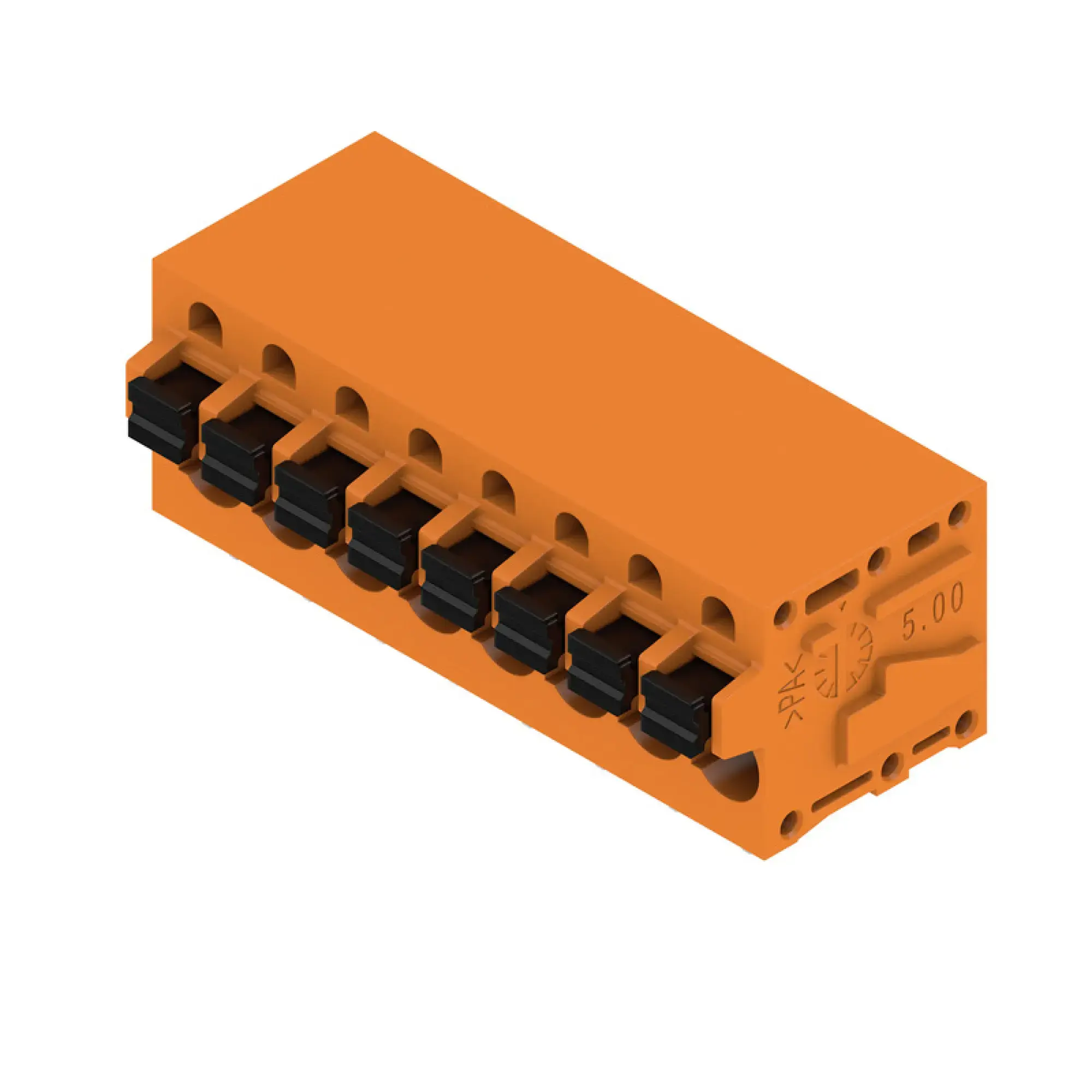 Weidmüller 1331770000 PCB terminal, 320 V, 24 A, Pitch in mm: 5.00, 2.5 mm², Number of poles: 8, PUSH IN with actuator, THT solder connection, 90°, Box (img_001)