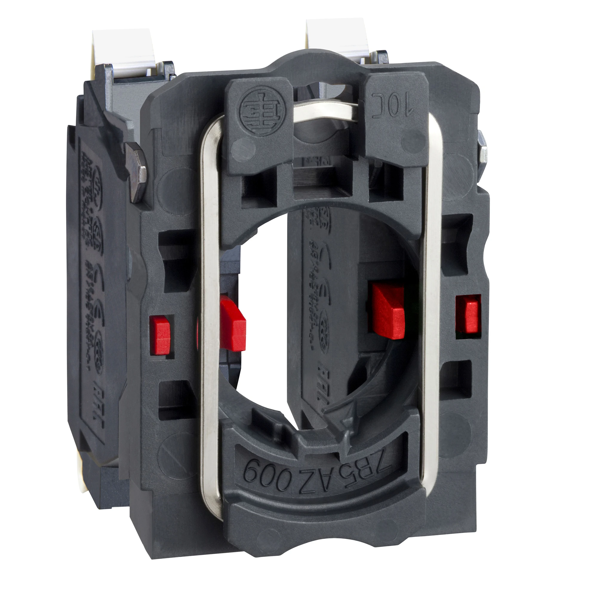 Schneider Electric ZB5AZ1045 Auxiliary contact block with mounting flange, Harmony XB5, plastic, 22mm, 30mm, 2NC, spring clamp connection (img_001)