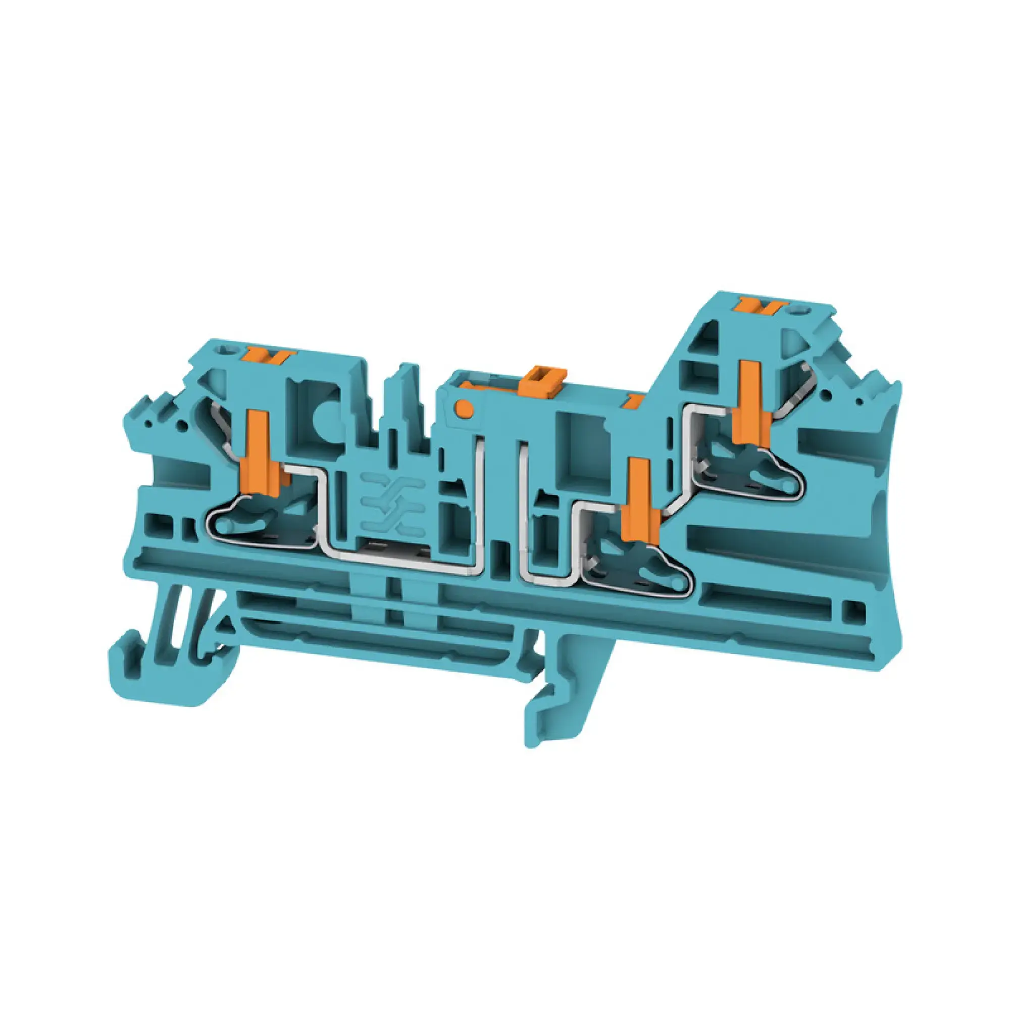 Weidmüller 2898710000 Test-disconnect terminal, PUSH IN, blue, 2.5 mm², 20 A, 500 V, Number of connections: 3, Number of levels: 1 (img_001)