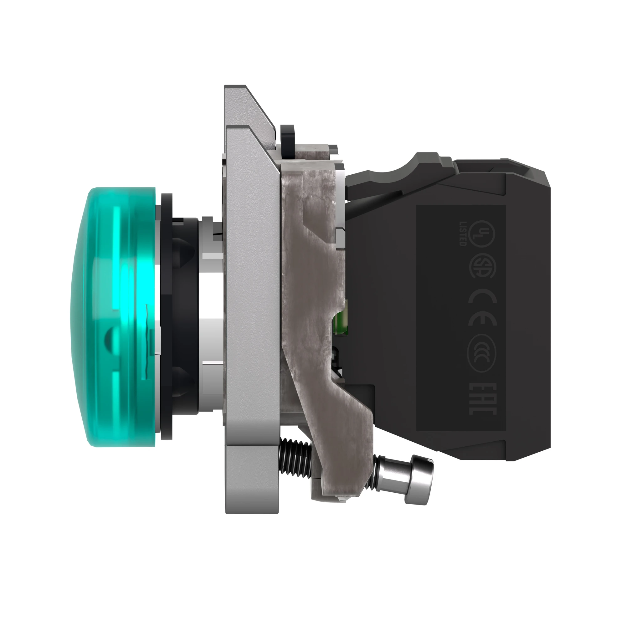 Schneider Electric XB4BV63 Signal Lamp, Harmony XB4, Metal, 22mm, Green, with Transformer, Incandescent Lamp BA9s, Smooth Calotte, Screw Terminal, 250V (img_007)