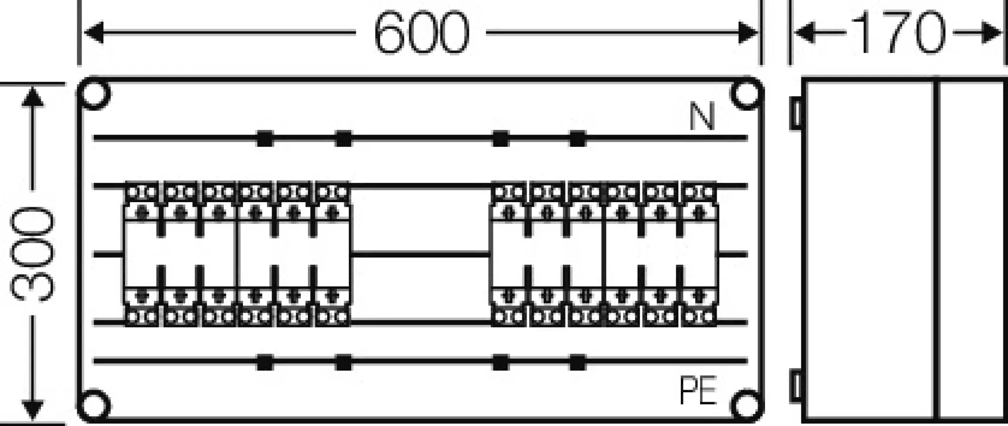 Hensel 2000734 Mi-NH-Sicherungsgehäuse 4xNH 00, 3polig, Sammelsch. 400 A, 5polig Mi 6462 (img_002) Hensel 2000734 Mi-NH-Sicherungsgehäuse 4xNH 00, 3polig, Sammelsch. 400 A, 5polig Mi 6462 (img_002)
