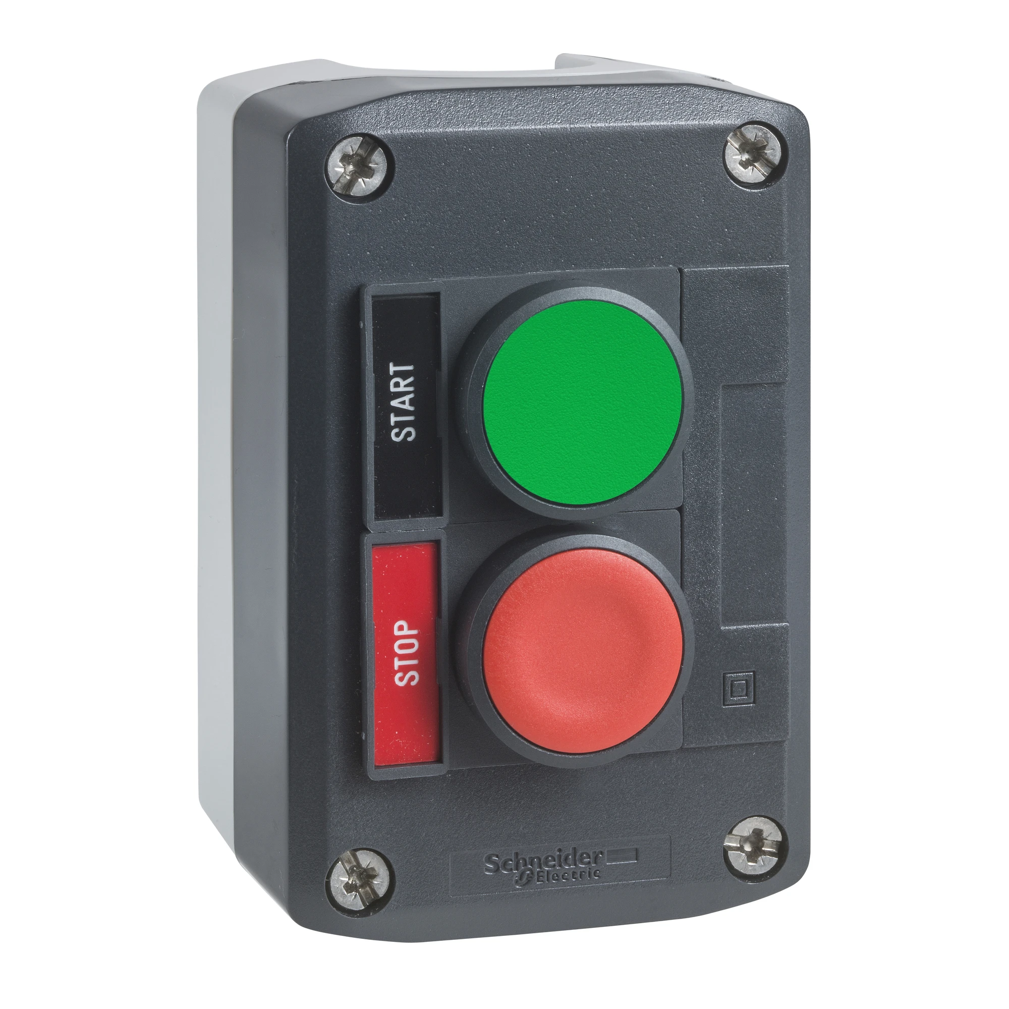 Schneider Electric XALD211H29 Surface-mounted enclosure, Harmony XALD, plastic, dark grey, 2 push-buttons, green, red, START, STOP, 22mm, 1NC+1NO (img_001) Schneider Electric XALD211H29 Surface-mounted enclosure, Harmony XALD, plastic, dark grey, 2 push-buttons, green, red, START, STOP, 22mm, 1NC+1NO (img_001)