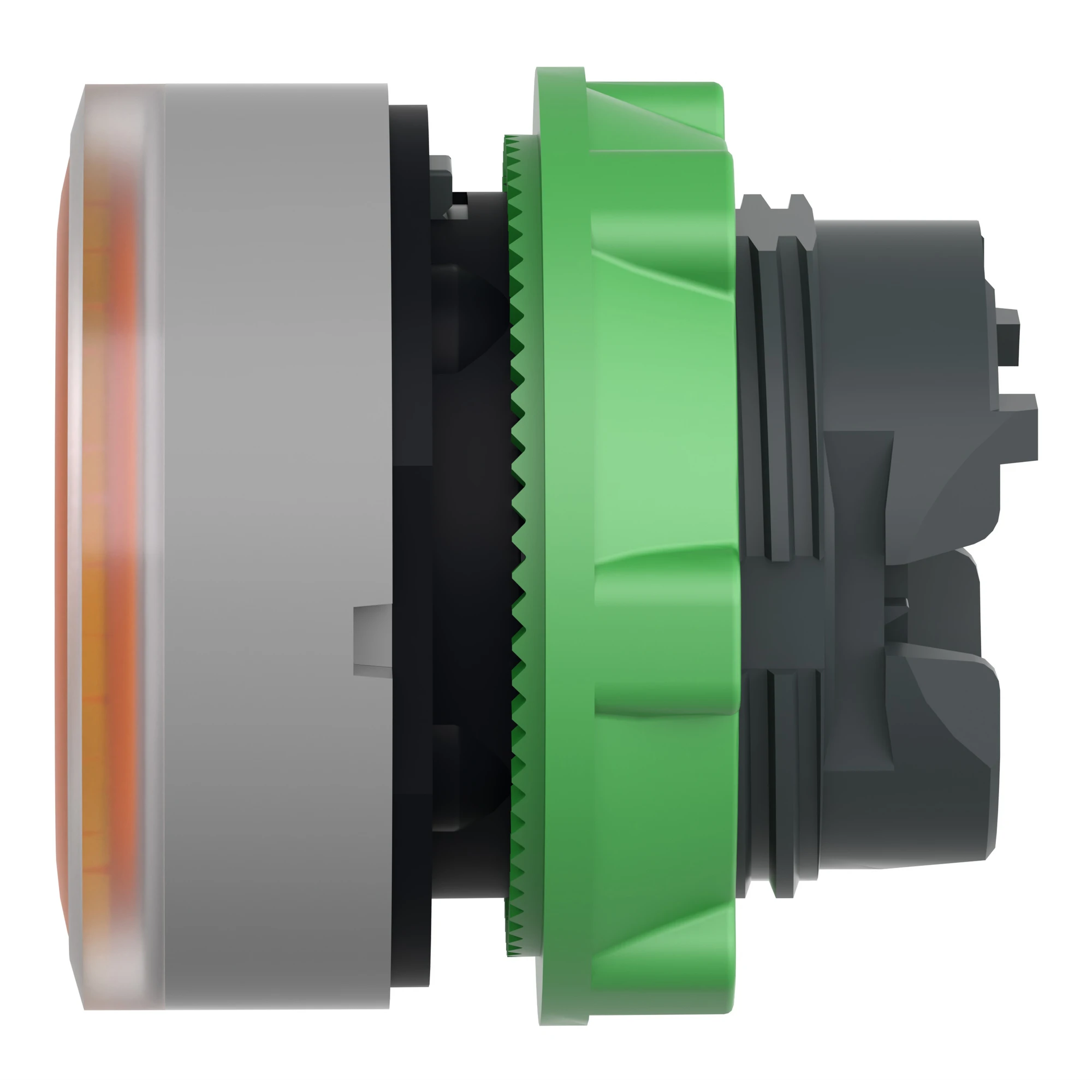Schneider Electric ZB5AW353SC0 Illuminated push button, front element, Harmony XB5, plastic, 22mm, light gray, orange, for universal LED, grooved (img_005)